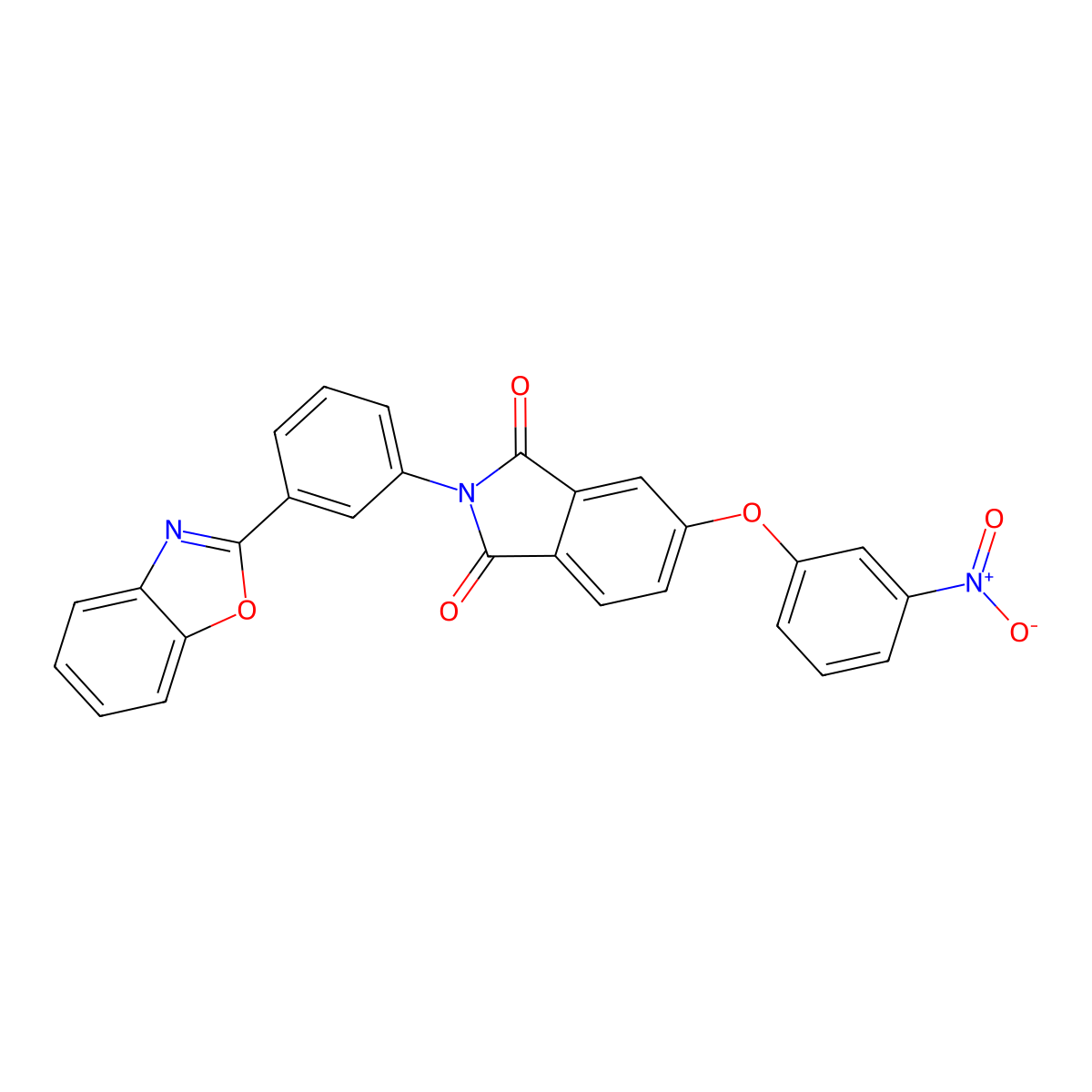 2-[3-(1,3-Benzoxazol-2-yl)phenyl]-5-(3-nitrophenoxy)isoindole-1,3-dione molecular structure, CAS 352020-71-4