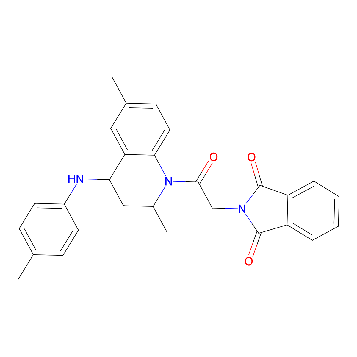 2-[2-[2,6-dimethyl-4-(4-methylanilino)-3,4-dihydro-2H-quinolin-1-yl]-2-oxoethyl]isoindole-1,3-dione molecular structure, CAS 352021-07-9
