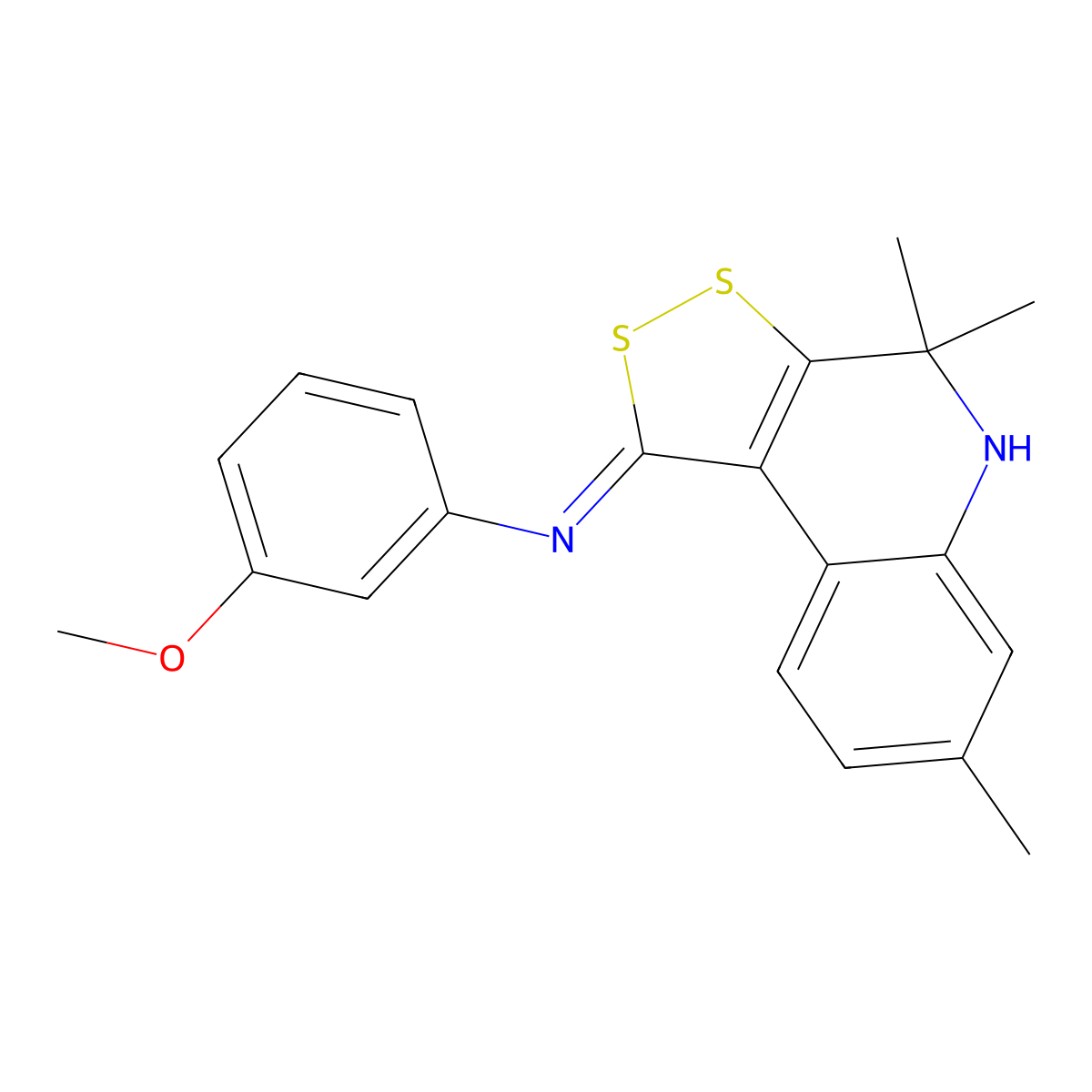 N-(3-methoxyphenyl)-4,4,7-trimethyl-5H-dithiolo[3,4-c]quinolin-1-imine molecular structure, CAS 352021-19-3