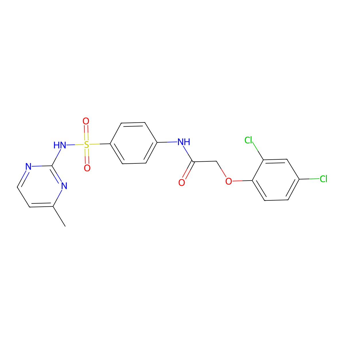 2-(2,4-Dichlorophenoxy)-N-{4-[(4-methylpyrimidin-2-YL)sulfamoyl]phenyl}acetamide molecular structure, CAS 352023-28-0