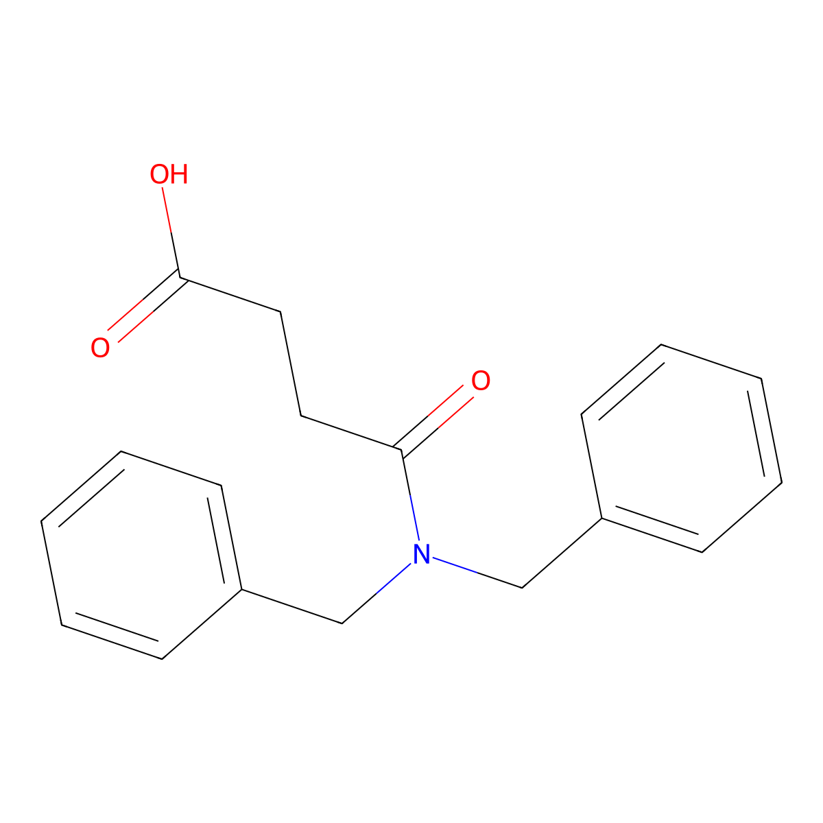 4-(Dibenzylamino)-4-oxobutanoic acid molecular structure, CAS 352023-33-7