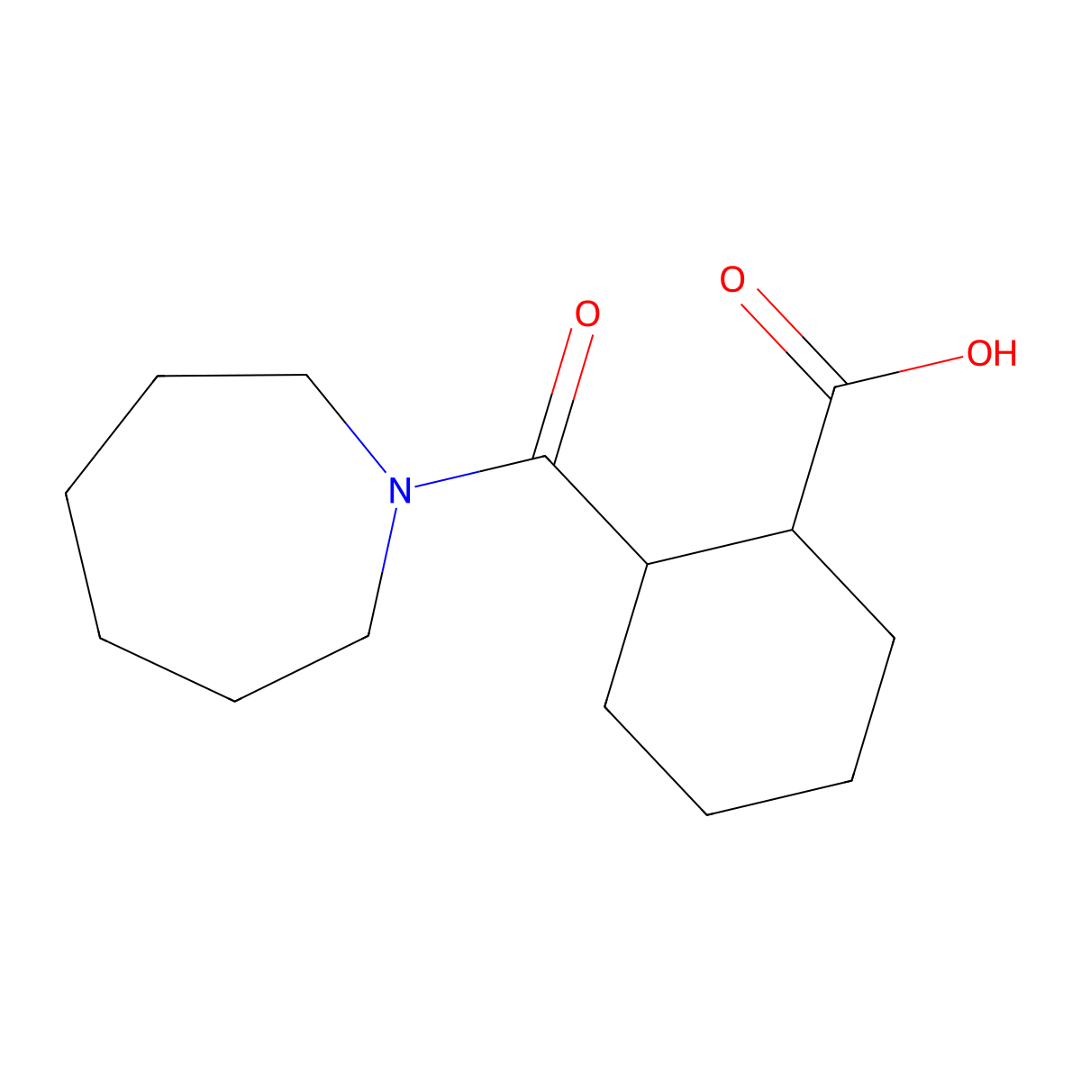 2-(1-Azepanylcarbonyl)cyclohexanecarboxylic acid molecular structure, CAS 352023-37-1
