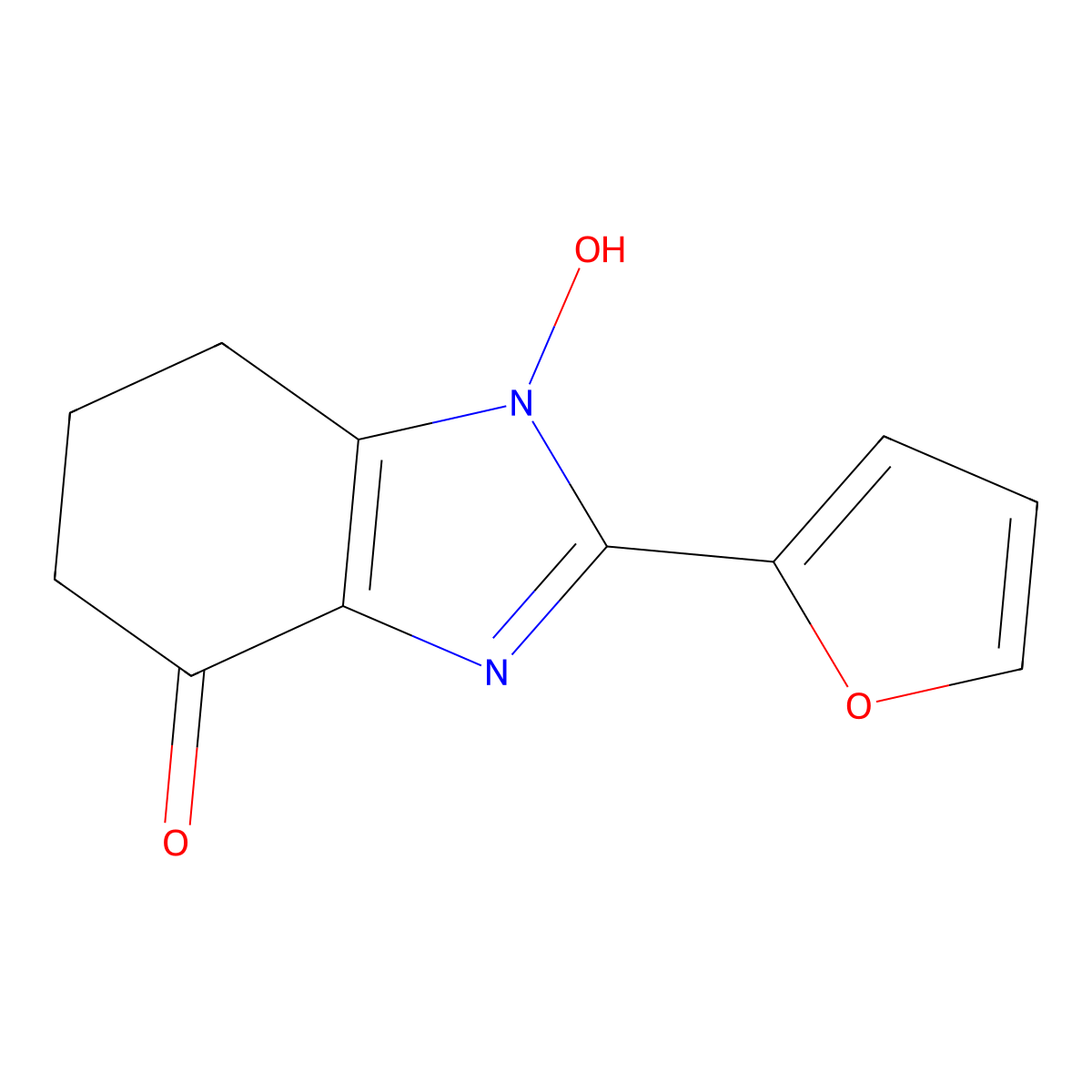 2-(furan-2-yl)-1-hydroxy-6,7-dihydro-5H-benzimidazol-4-one molecular structure, CAS 352024-48-7