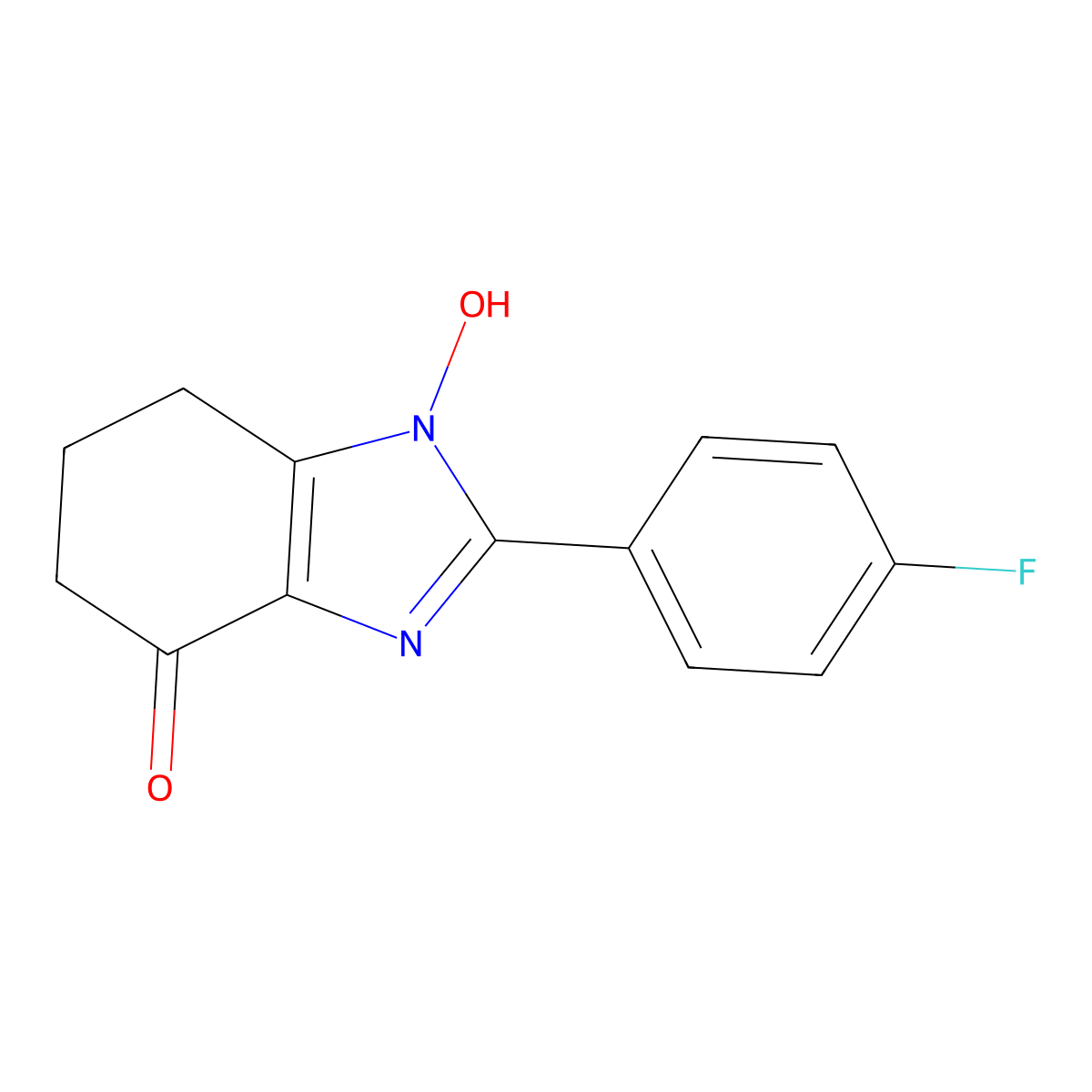 2-(4-fluorophenyl)-1-hydroxy-6,7-dihydro-5H-benzimidazol-4-one molecular structure, CAS 352024-49-8