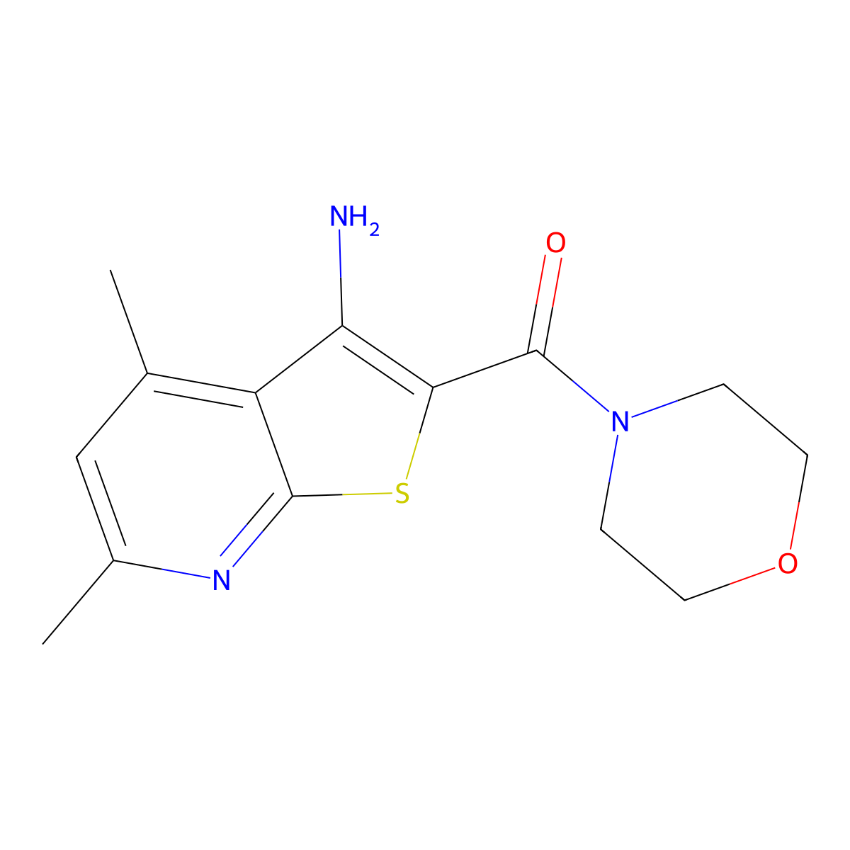 4,6-Dimethyl-2-(morpholine-4-carbonyl)thieno[2,3-b]pyridin-3-amine molecular structure, CAS 352024-83-0