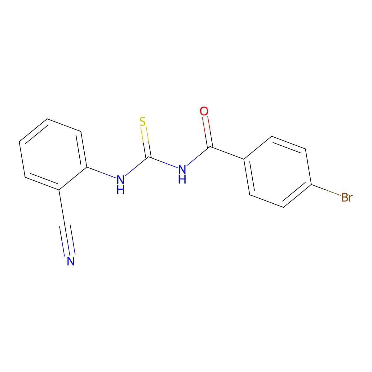 4-bromo-N-[(2-cyanophenyl)carbamothioyl]benzamide molecular structure, CAS 352024-91-0