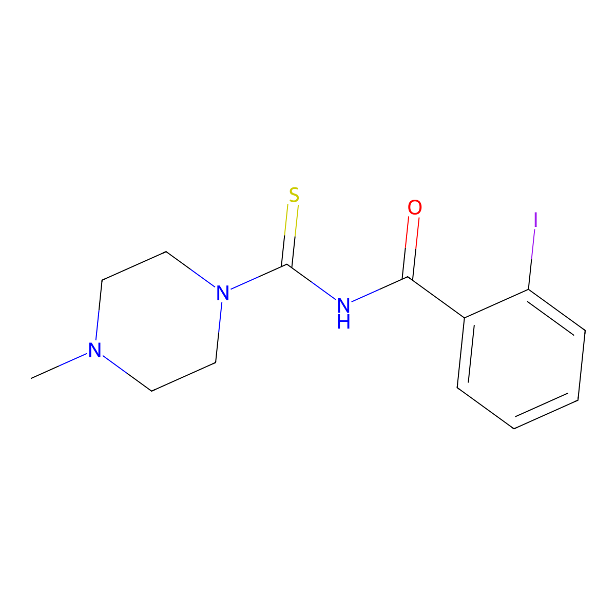 2-iodo-N-(4-methylpiperazine-1-carbothioyl)benzamide molecular structure, CAS 352025-00-4