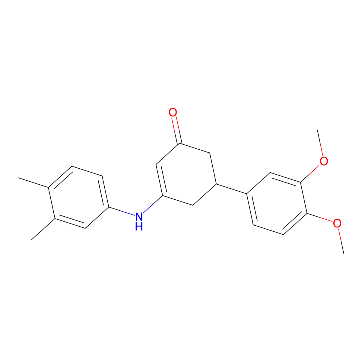 5-(3,4-Dimethoxyphenyl)-3-[(3,4-dimethylphenyl)amino]cyclohex-2-en-1-one molecular structure, CAS 352025-14-0
