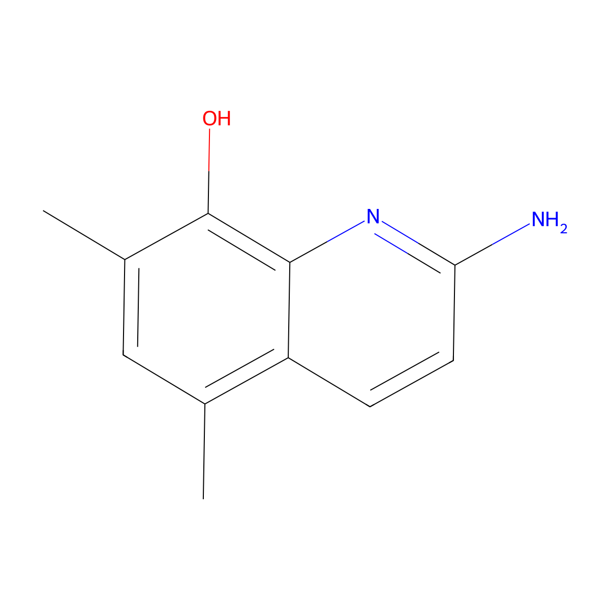 2-Amino-5,7-dimethylquinolin-8-ol molecular structure, CAS 352025-46-8
