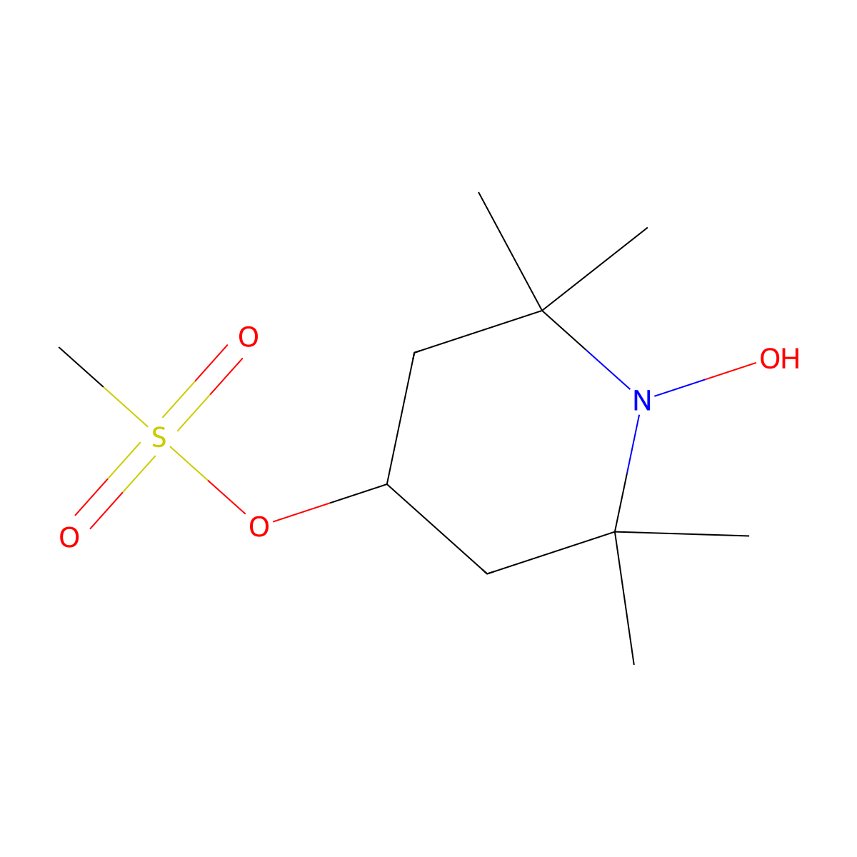 1-Hydroxy-2,2,6,6-tetramethylpiperidin-4-yl methanesulfonate molecular structure, CAS 35203-66-8