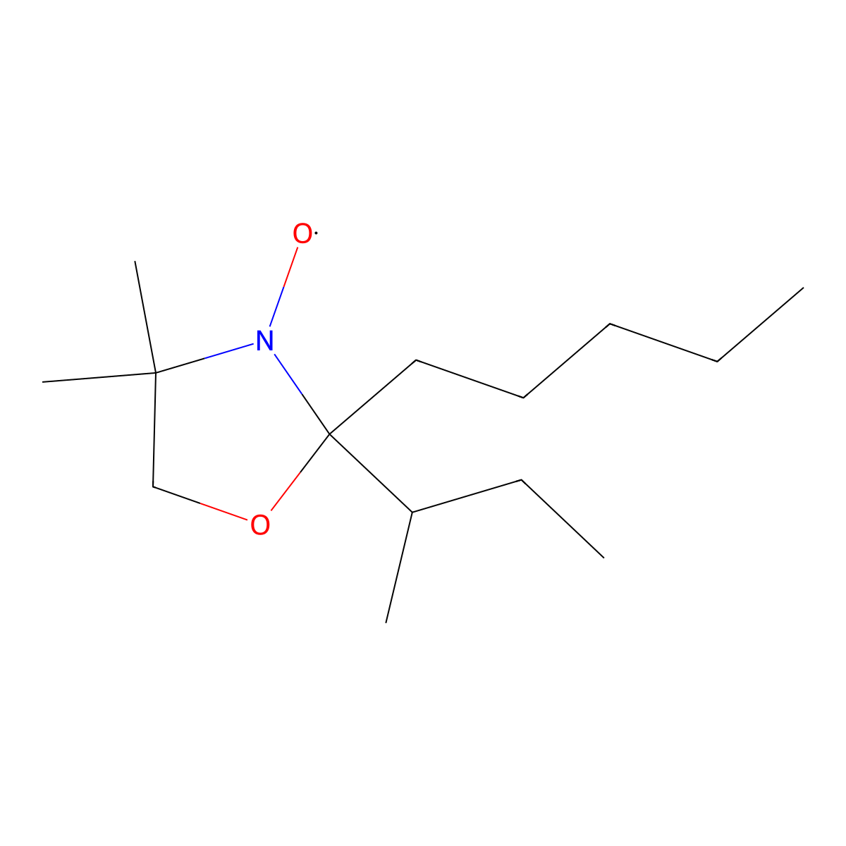 2-Pentyl-2'-butyl-4,4'-dimethyloxazolidinoxyl molecular structure, CAS 35203-80-6