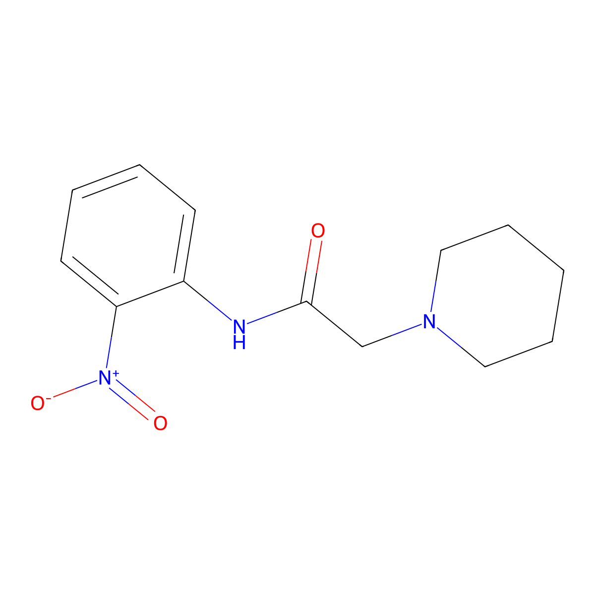 N-(2-nitrophenyl)-2-(piperidin-1-yl)acetamide molecular structure, CAS 35204-11-6