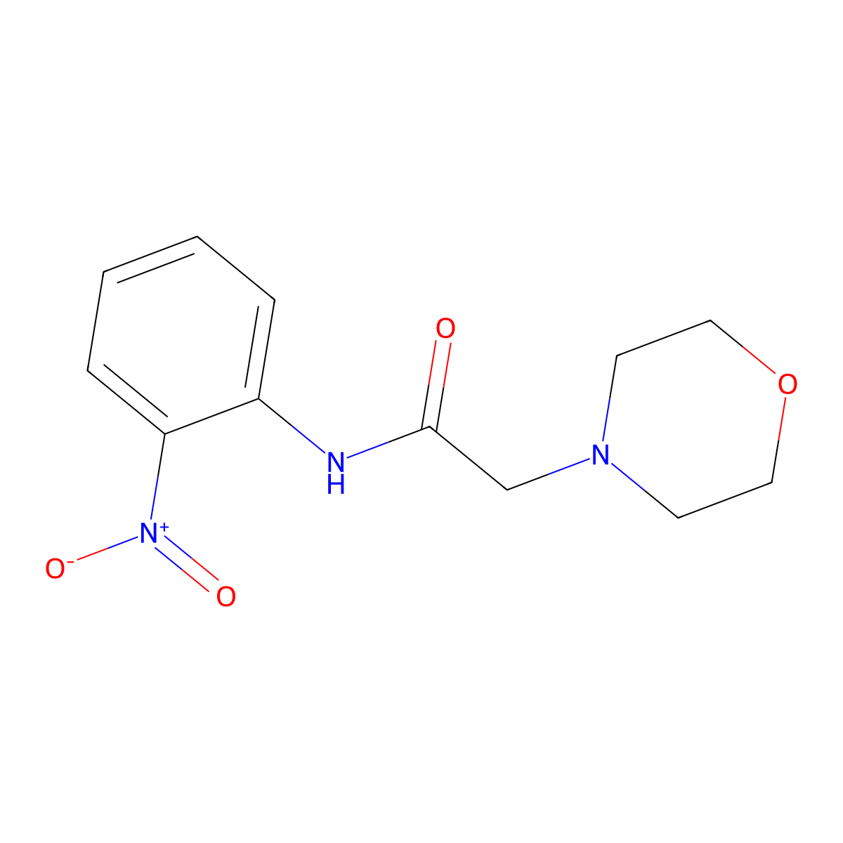2-(morpholin-4-yl)-N-(2-nitrophenyl)acetamide molecular structure, CAS 35204-12-7