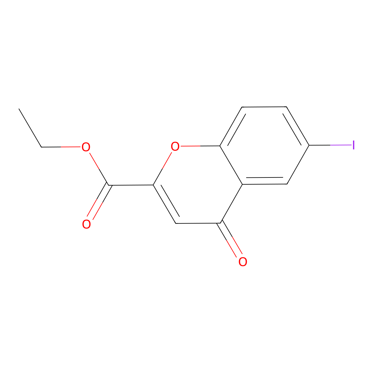 Ethyl 6-iodo-4-oxo-4H-chromene-2-carboxylate molecular structure, CAS 35204-44-5