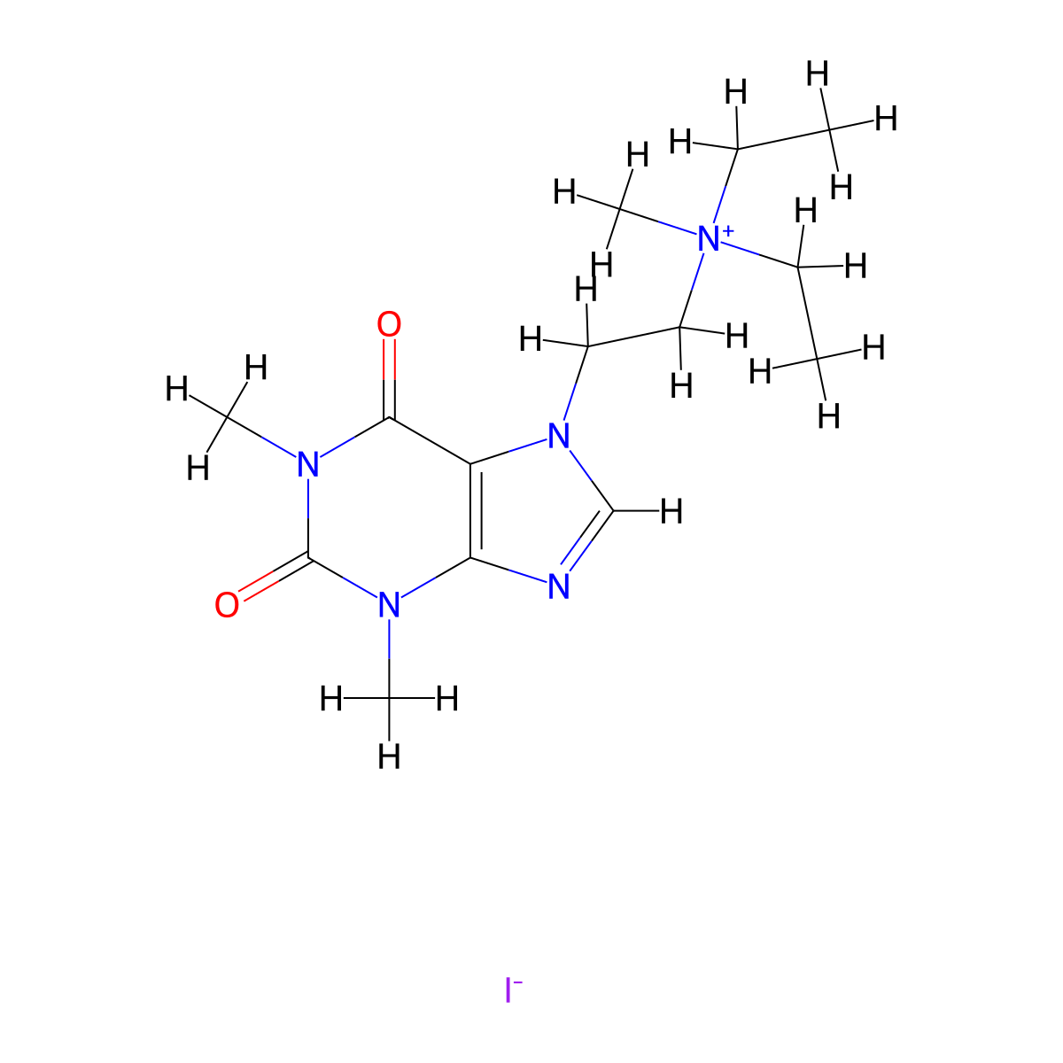 Etamiphyllin methiodide molecular structure, CAS 35206-03-2