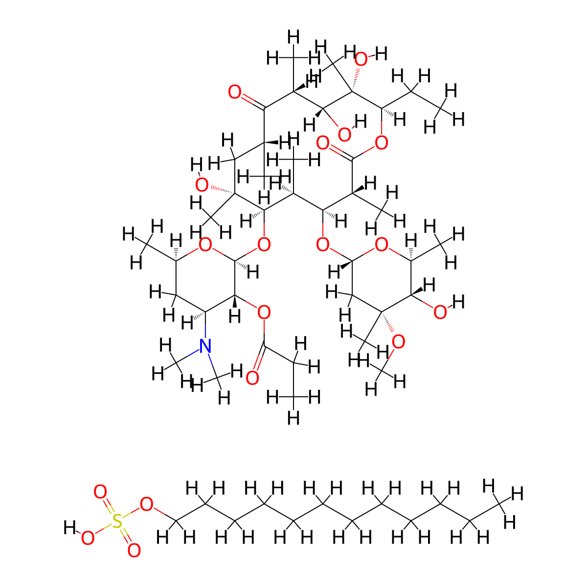 Erythromycin Estolate molecular structure, CAS 3521-62-8