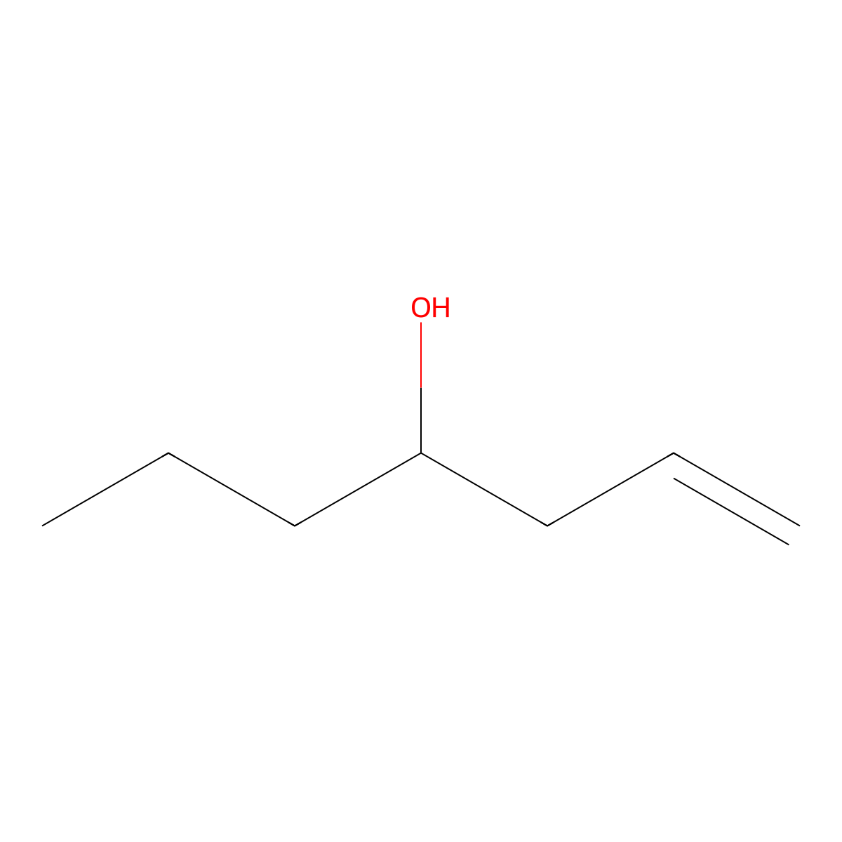 1-Hepten-4-ol molecular structure, CAS 3521-91-3