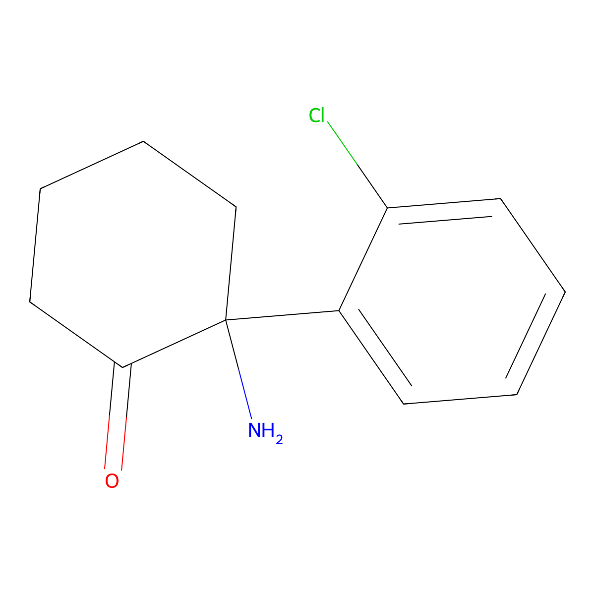 (+-)-Norketamine molecular structure, CAS 35211-10-0