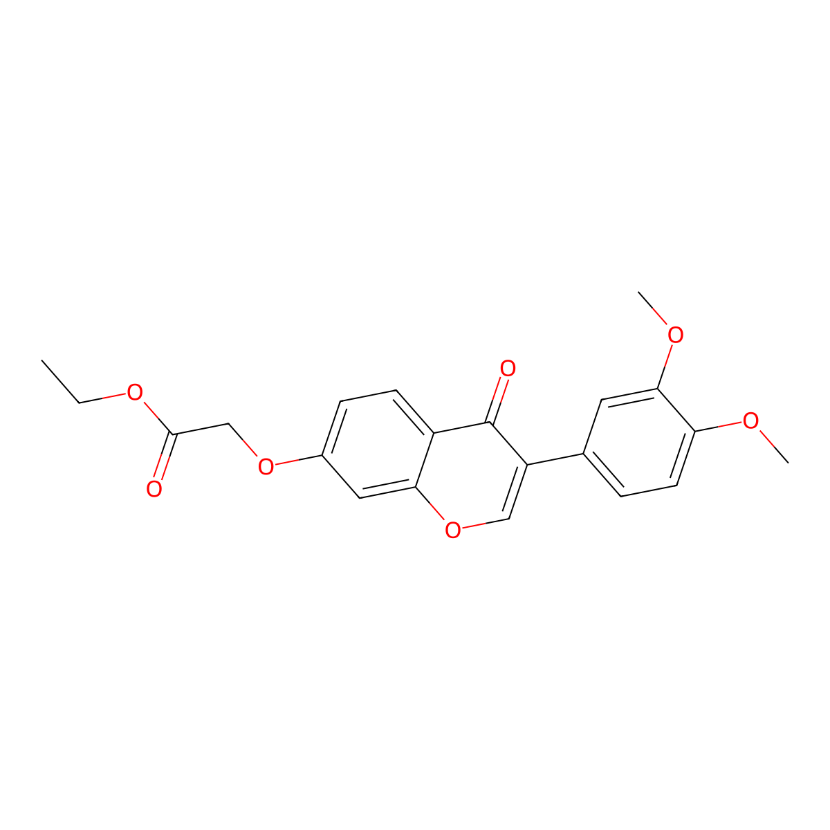 Ethyl 2-[3-(3,4-dimethoxyphenyl)-4-oxochromen-7-yl]oxyacetate molecular structure, CAS 35212-36-3