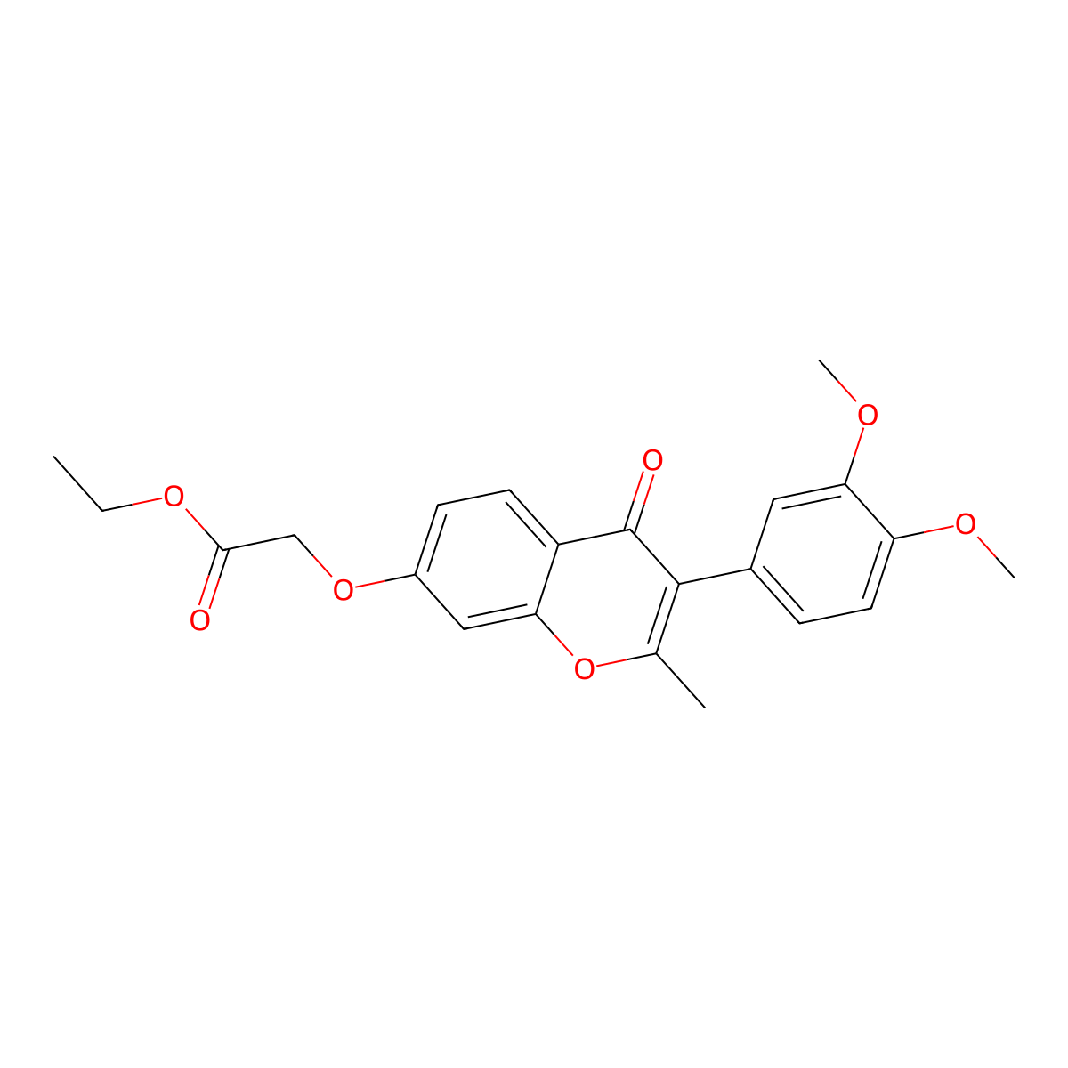 Ethyl 2-[3-(3,4-dimethoxyphenyl)-2-methyl-4-oxochromen-7-yl]oxyacetate molecular structure, CAS 35212-37-4