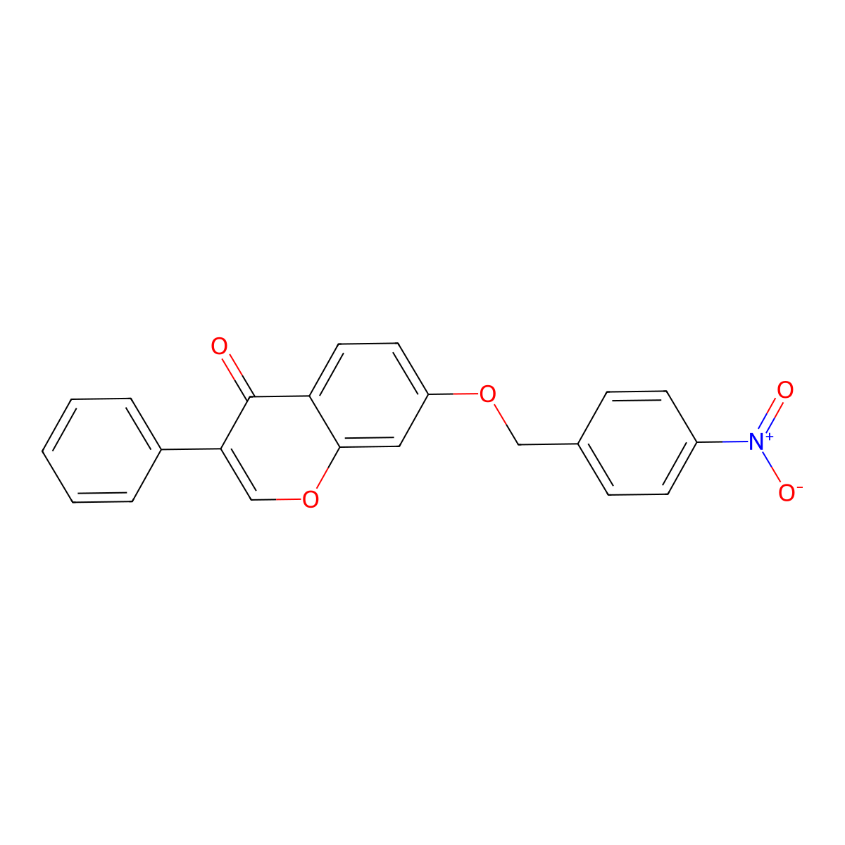 7-[(4-Nitrophenyl)methoxy]-3-phenylchromen-4-one molecular structure, CAS 35212-52-3