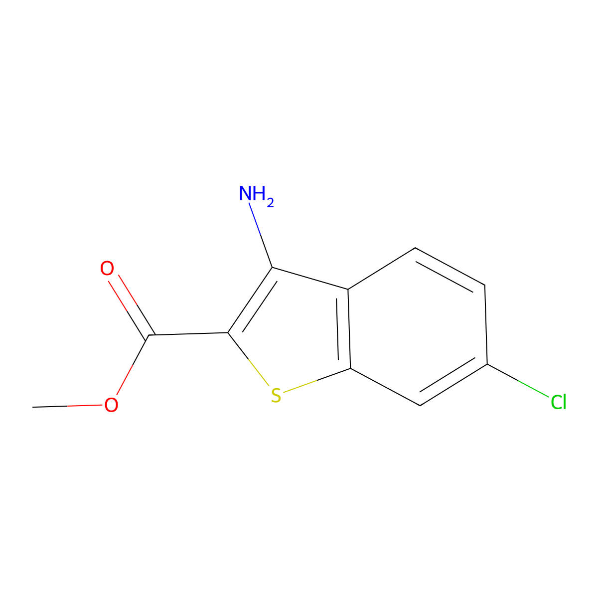 Benzo[b]thiophene-2-carboxylic acid, 3-amino-6-chloro-, methyl ester molecular structure, CAS 35212-87-4
