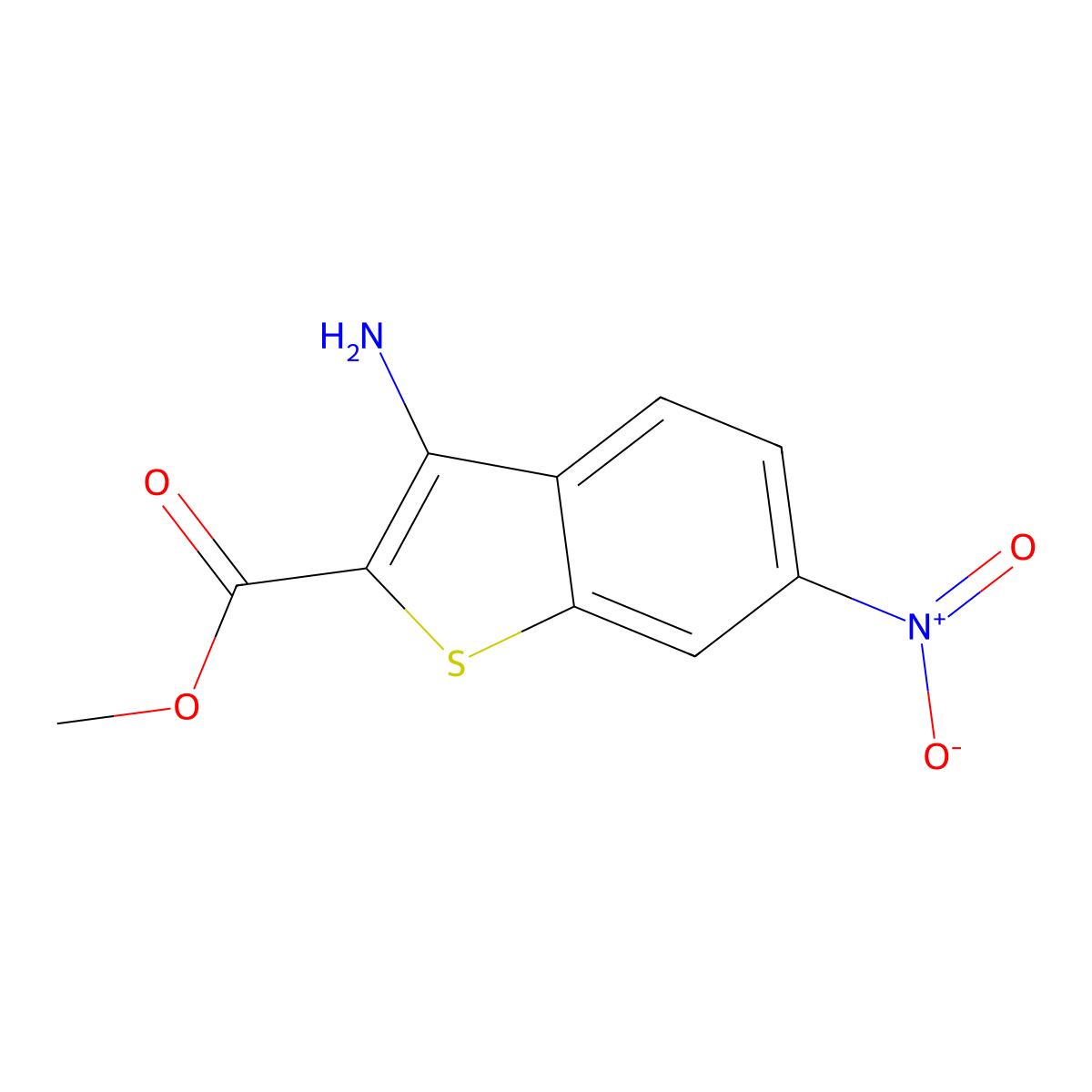 Methyl 3-amino-6-nitro-1-benzothiophene-2-carboxylate molecular structure, CAS 35212-90-9