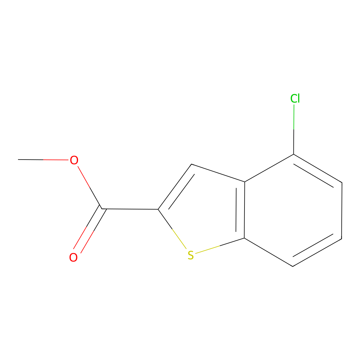 Methyl 4-chloro-1-benzothiophene-2-carboxylate molecular structure, CAS 35212-95-4