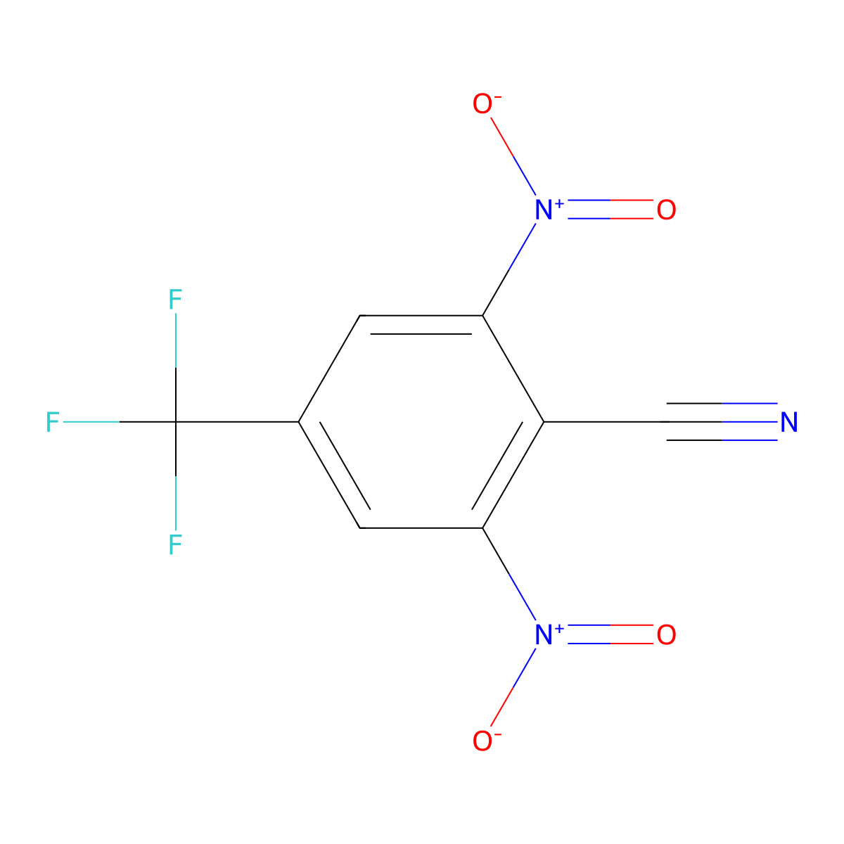 2,6-Dinitro-4-(trifluoromethyl)benzonitrile molecular structure, CAS 35213-02-6