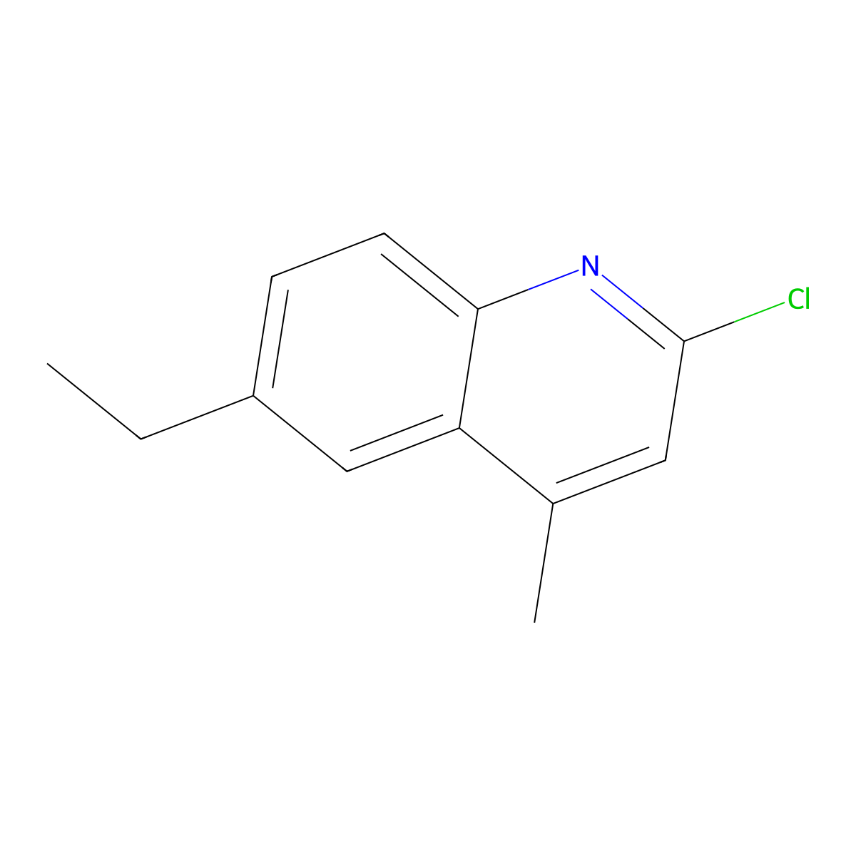 2-Chloro-6-ethyl-4-methylquinoline molecular structure, CAS 35213-56-0