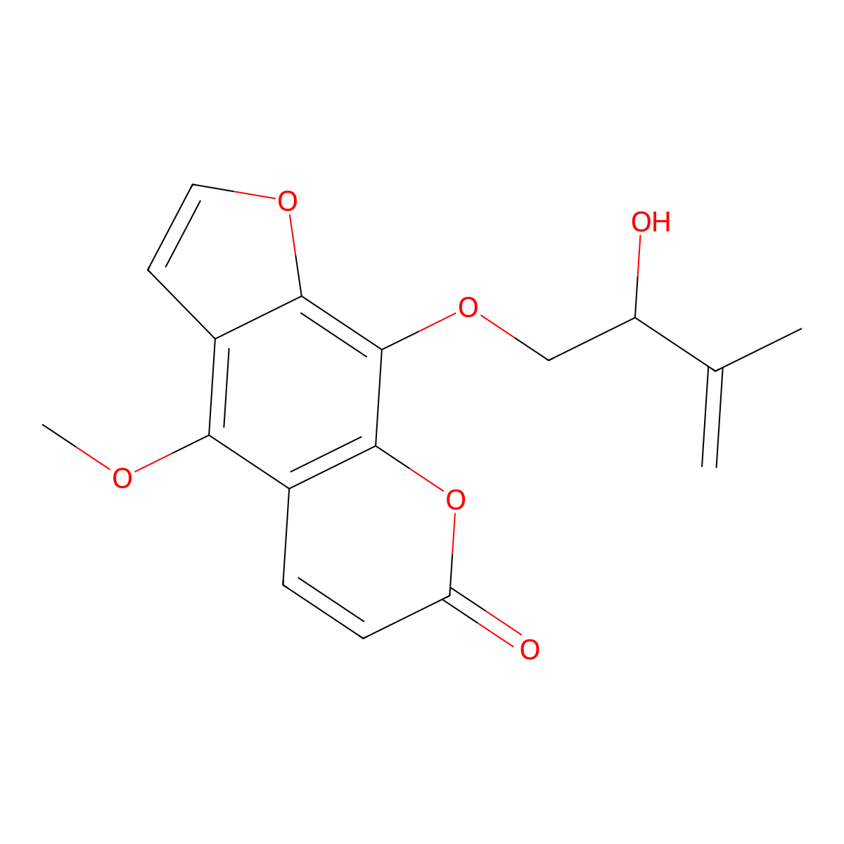 9-(2-Hydroxy-3-Methylbut-3-Enoxy)-4-Methoxyfuro(3,2-G)Chromen-7-One molecular structure, CAS 35214-82-5