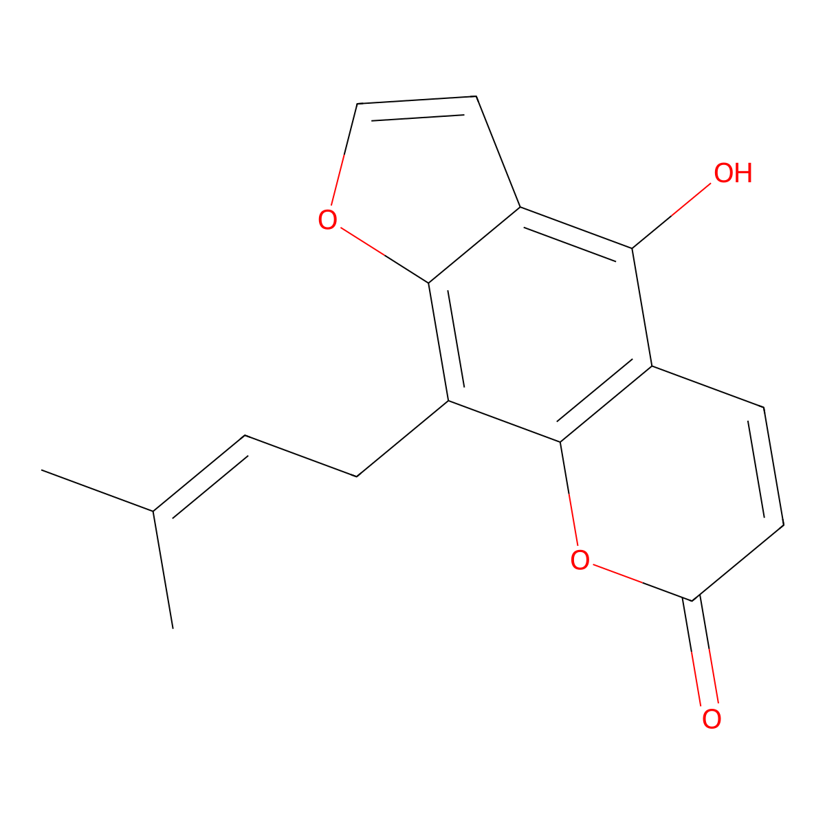 Alloisoimperatorin molecular structure, CAS 35214-83-6