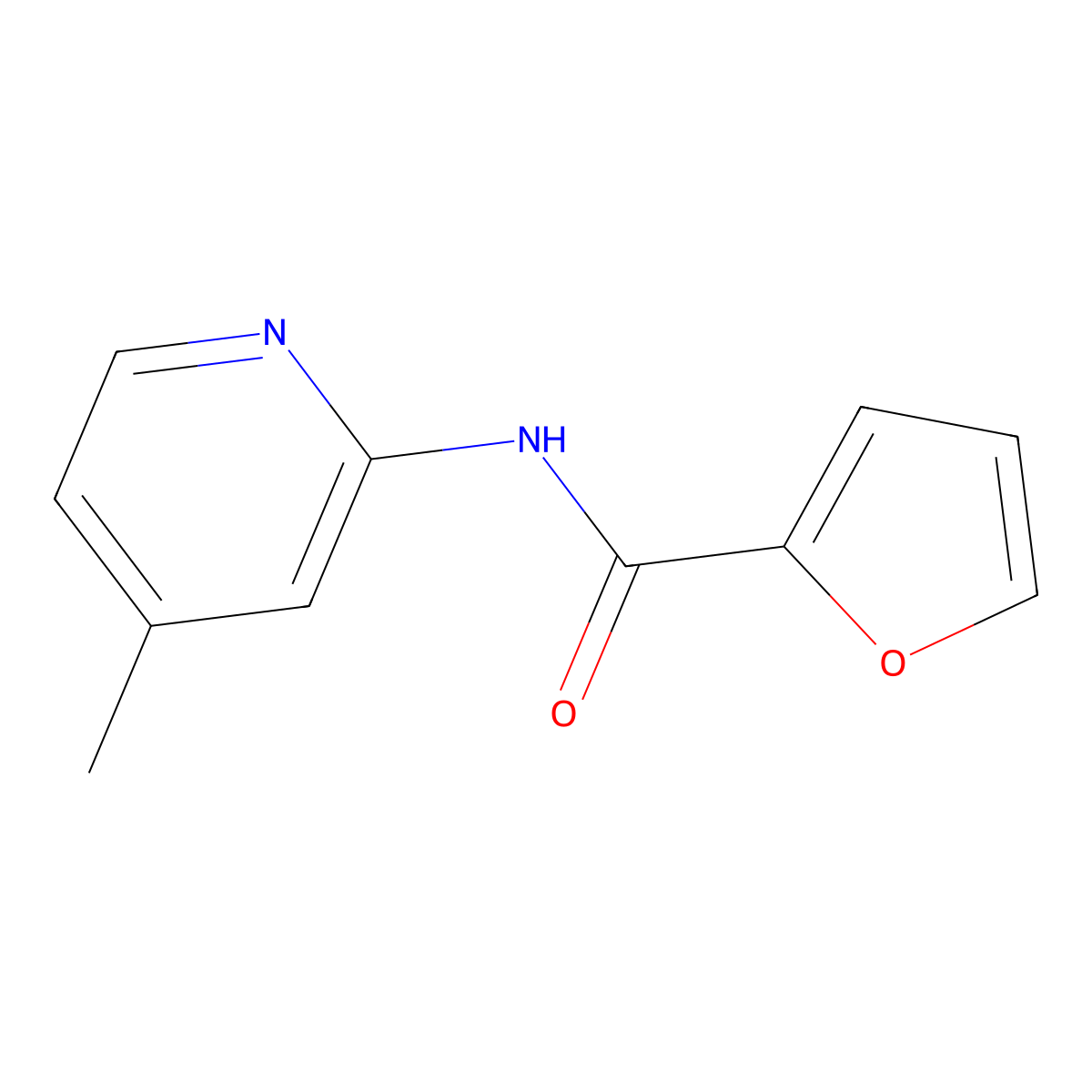N-(4-methylpyridin-2-yl)furan-2-carboxamide molecular structure, CAS 35218-44-1