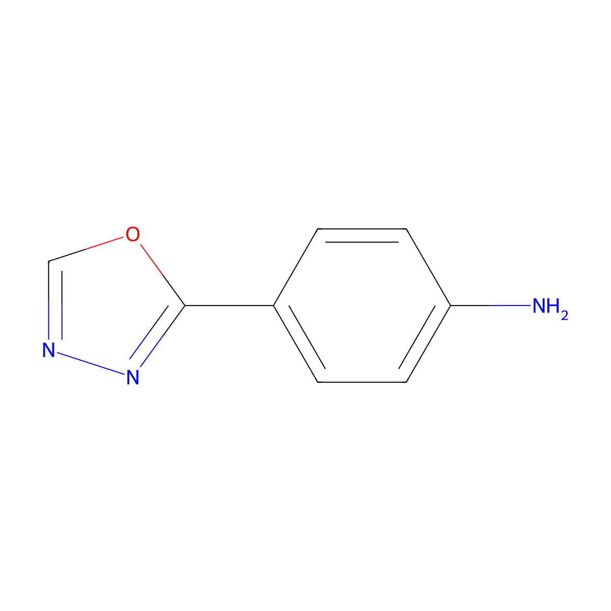4-(1,3,4-Oxadiazol-2-yl)aniline molecular structure, CAS 35219-13-7