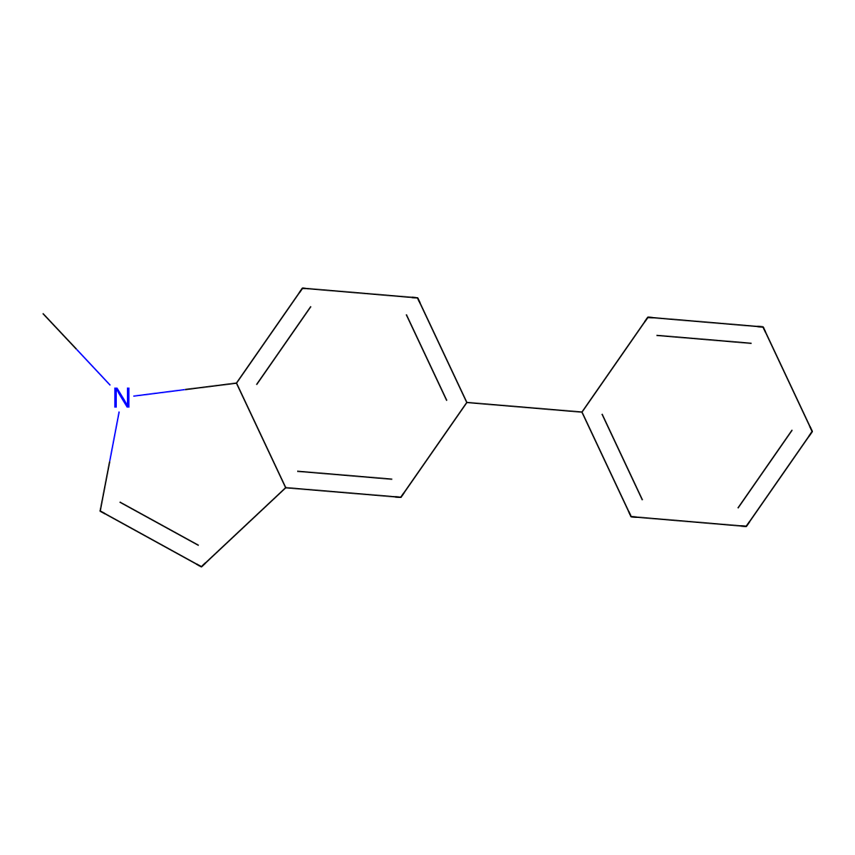 1-Methyl-5-phenyl-1H-indole molecular structure, CAS 352197-74-1