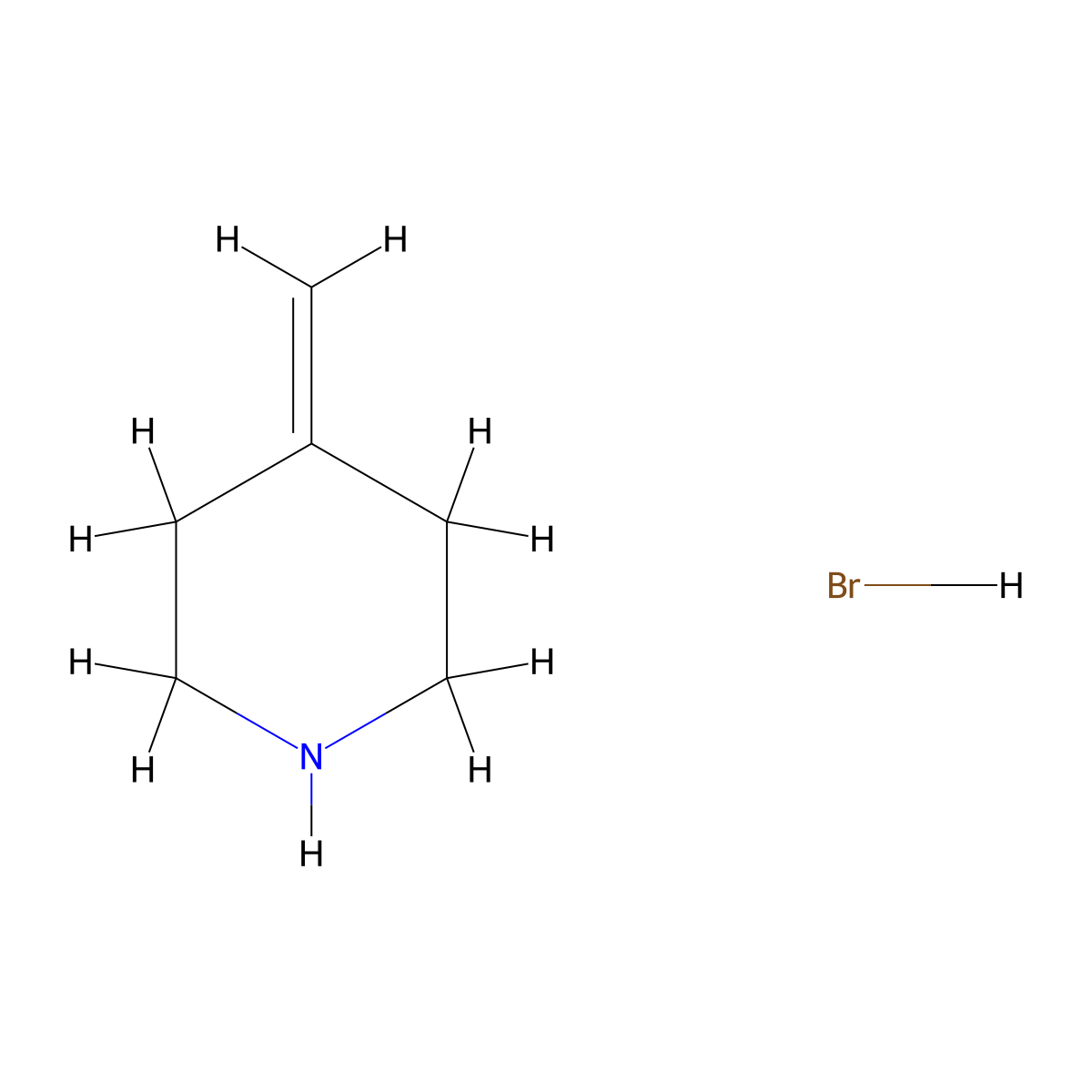 4-Methylenepiperidine hydrobromide molecular structure, CAS 3522-98-3