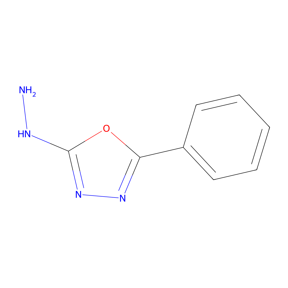 2-Hydrazinyl-5-phenyl-1,3,4-oxadiazole molecular structure, CAS 35220-12-3
