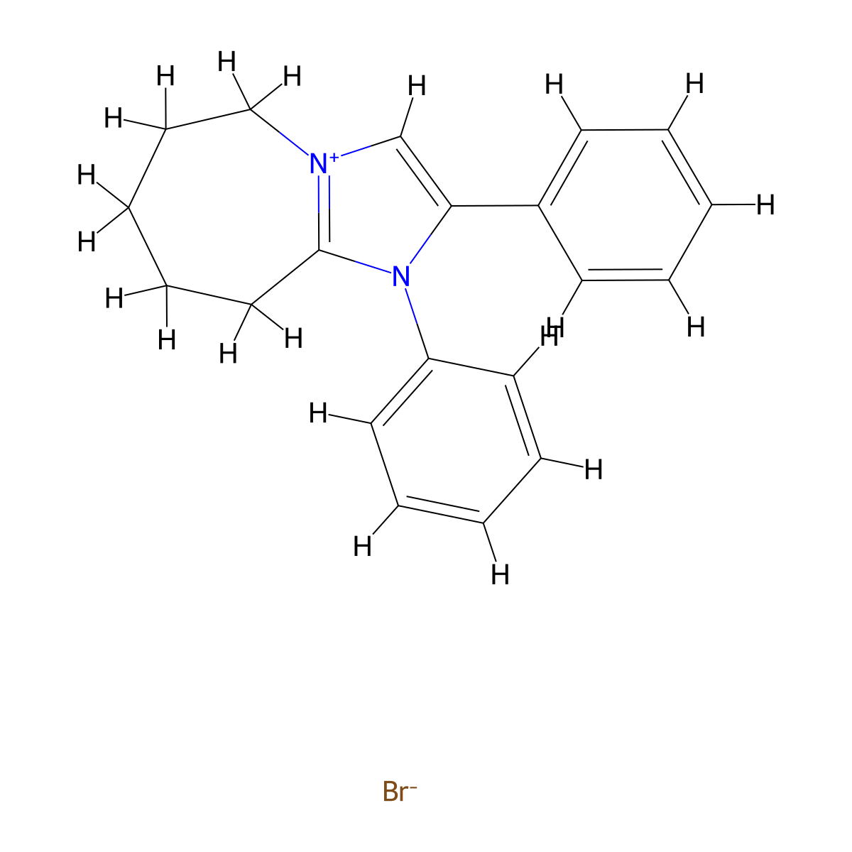 1,2-diphenyl-6,7,8,9-tetrahydro-5H-imidazo[1,2-a]azepin-1-ium bromide molecular structure, CAS 352200-40-9
