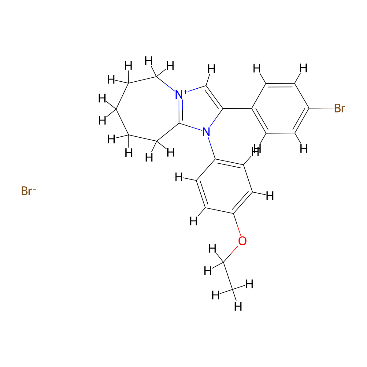 2-(4-bromophenyl)-1-(4-ethoxyphenyl)-6,7,8,9-tetrahydro-5H-imidazo[1,2-a]azepin-1-ium bromide molecular structure, CAS 352200-51-2