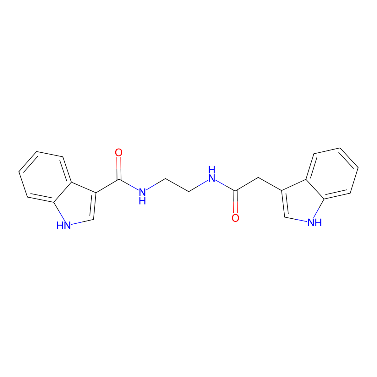 N-{2-[(1H-indol-3-ylacetyl)amino]ethyl}-1H-indole-3-carboxamide molecular structure, CAS 352205-46-0