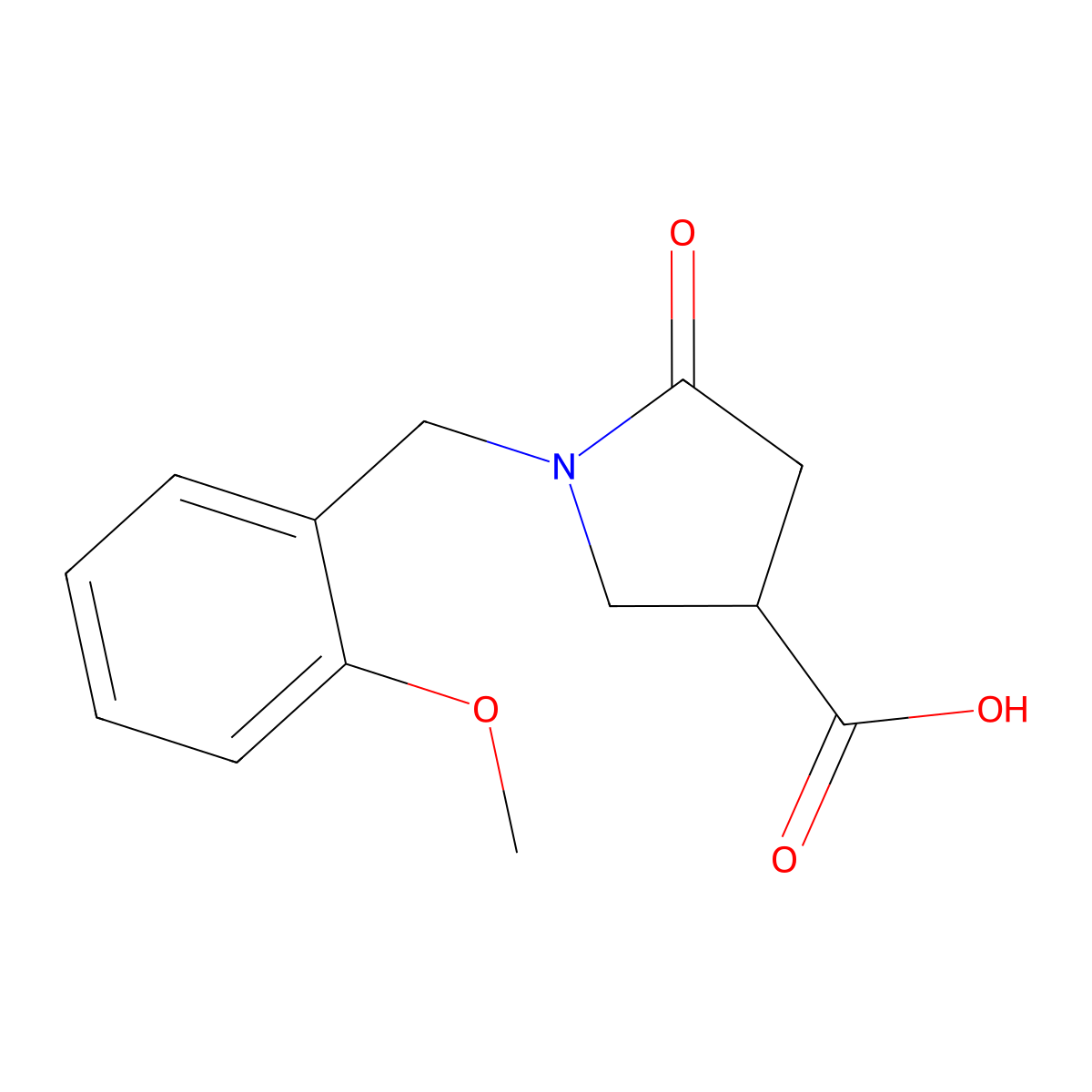 1-(2-Methoxybenzyl)-5-oxopyrrolidine-3-carboxylic acid molecular structure, CAS 352208-42-5