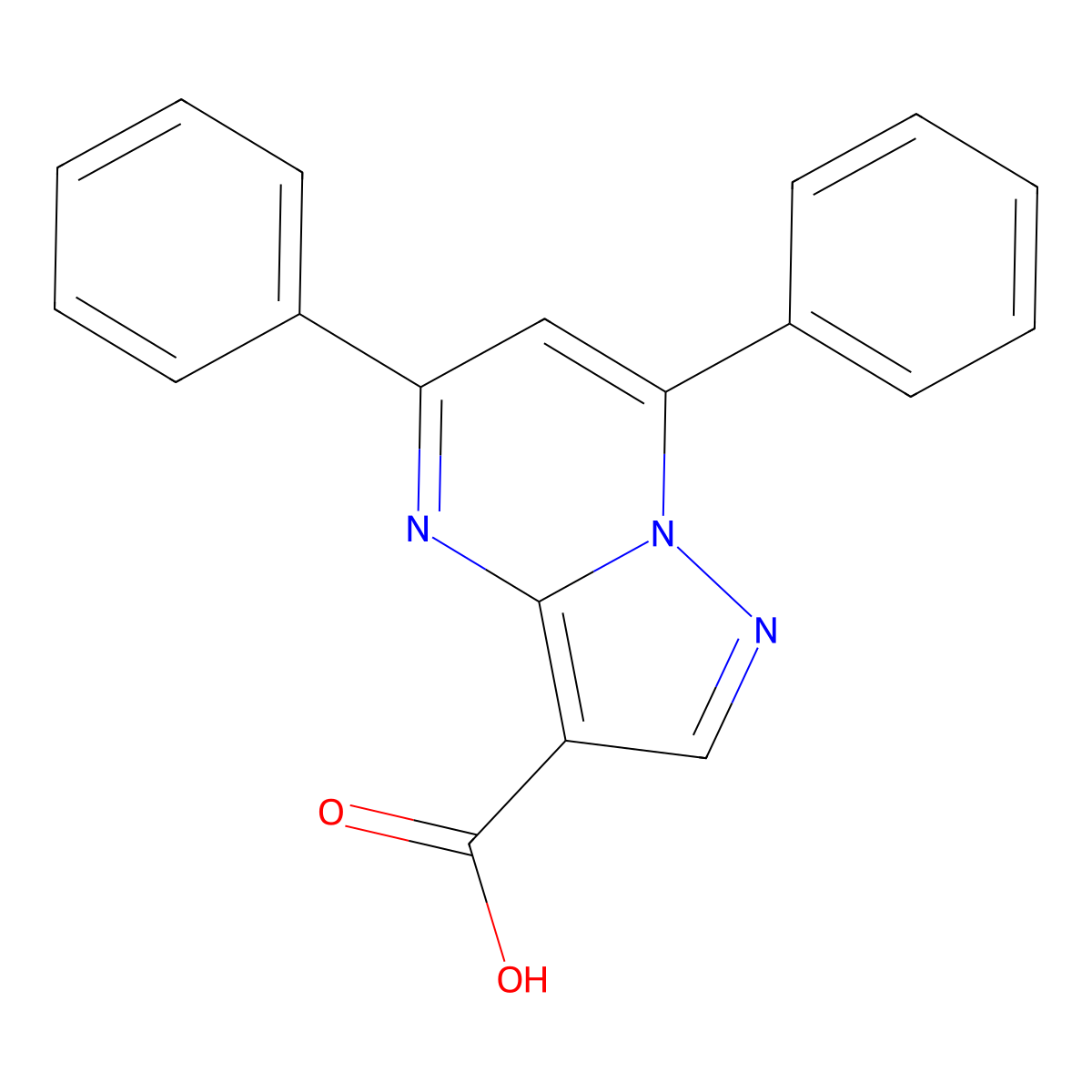 5,7-Diphenylpyrazolo[1,5-a]pyrimidine-3-carboxylic acid molecular structure, CAS 352208-55-0