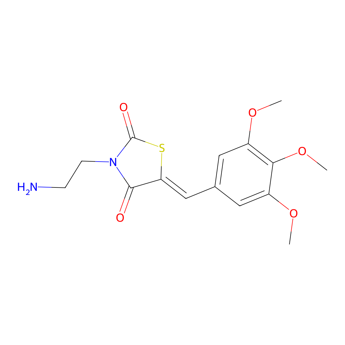 3-(2-Aminoethyl)-5-[(3,4,5-trimethoxyphenyl)methylidene]-1,3-thiazolidine-2,4-dione molecular structure, CAS 352208-78-7