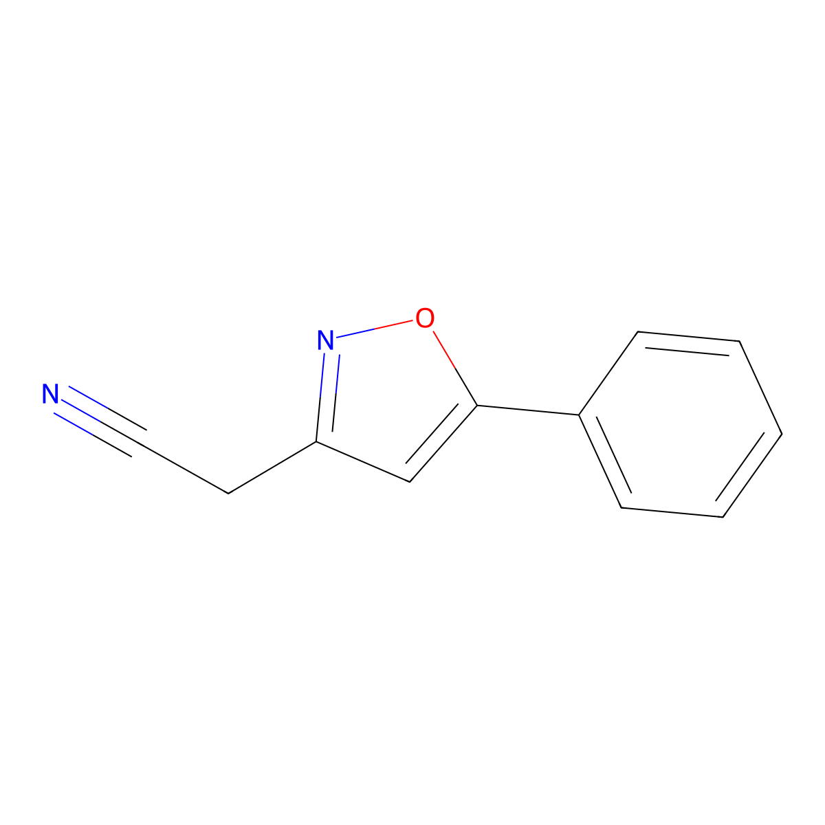 (5-Phenylisoxazol-3-yl)acetonitrile molecular structure, CAS 35221-98-8
