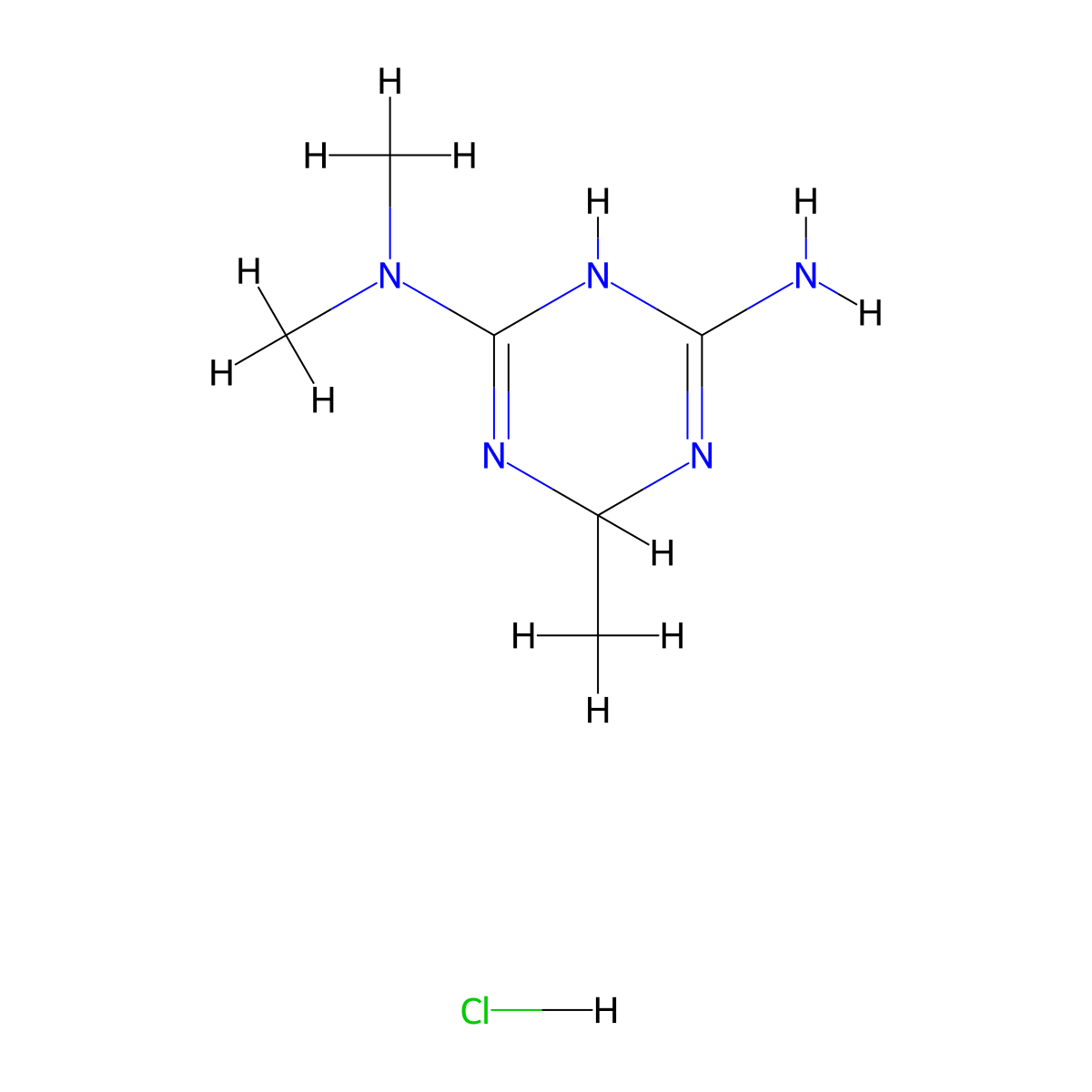 1,3,5-Triazine-2,4-diamine, 3,6-dihydro-N2,N2,6-trimethyl-, hydrochloride (1:1) molecular structure, CAS 352211-11-1