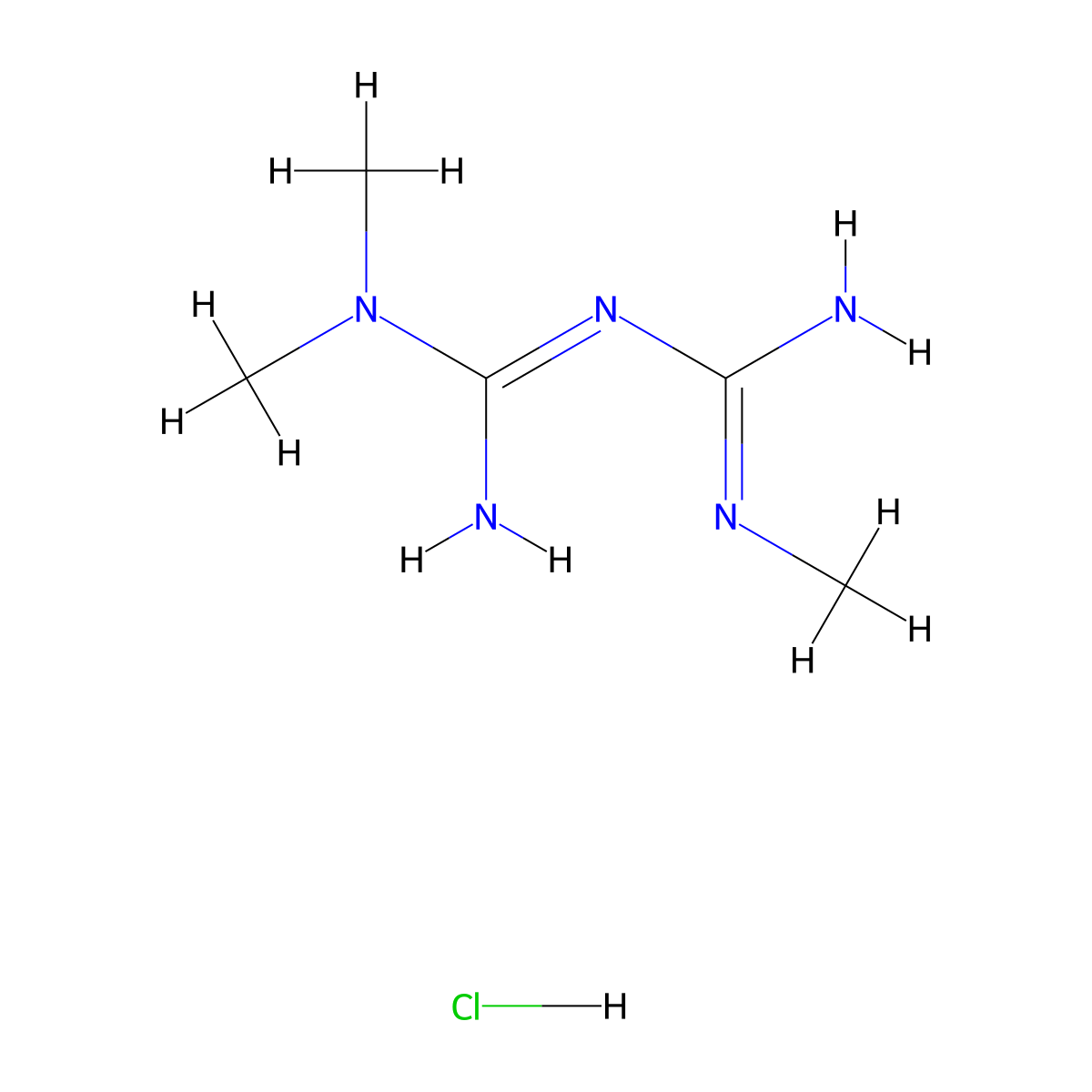 N1,N1-dimethyl-N5-methylbiguanide hydrochloride molecular structure, CAS 352211-51-9