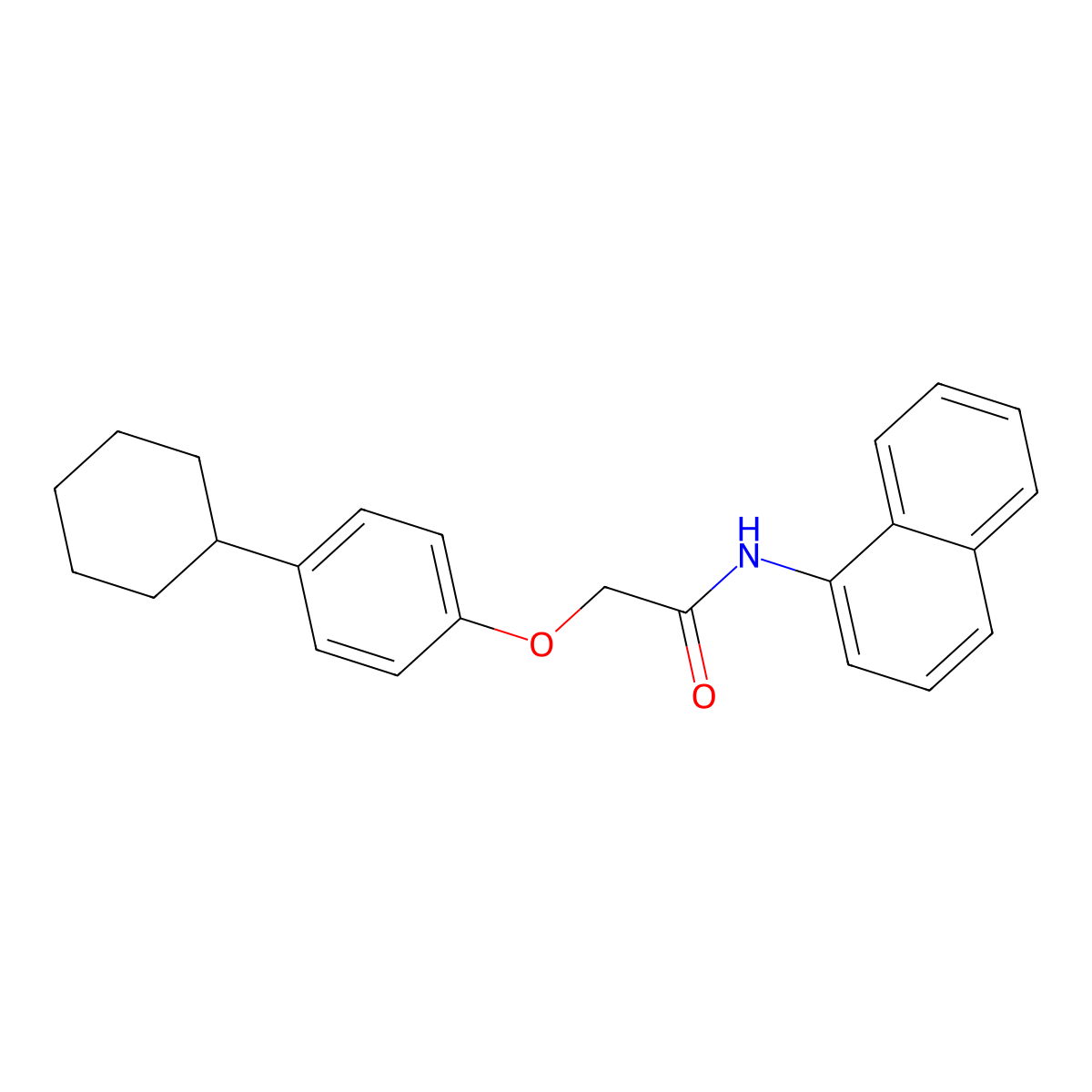 2-(4-cyclohexylphenoxy)-N-naphthalen-1-ylacetamide molecular structure, CAS 352212-84-1