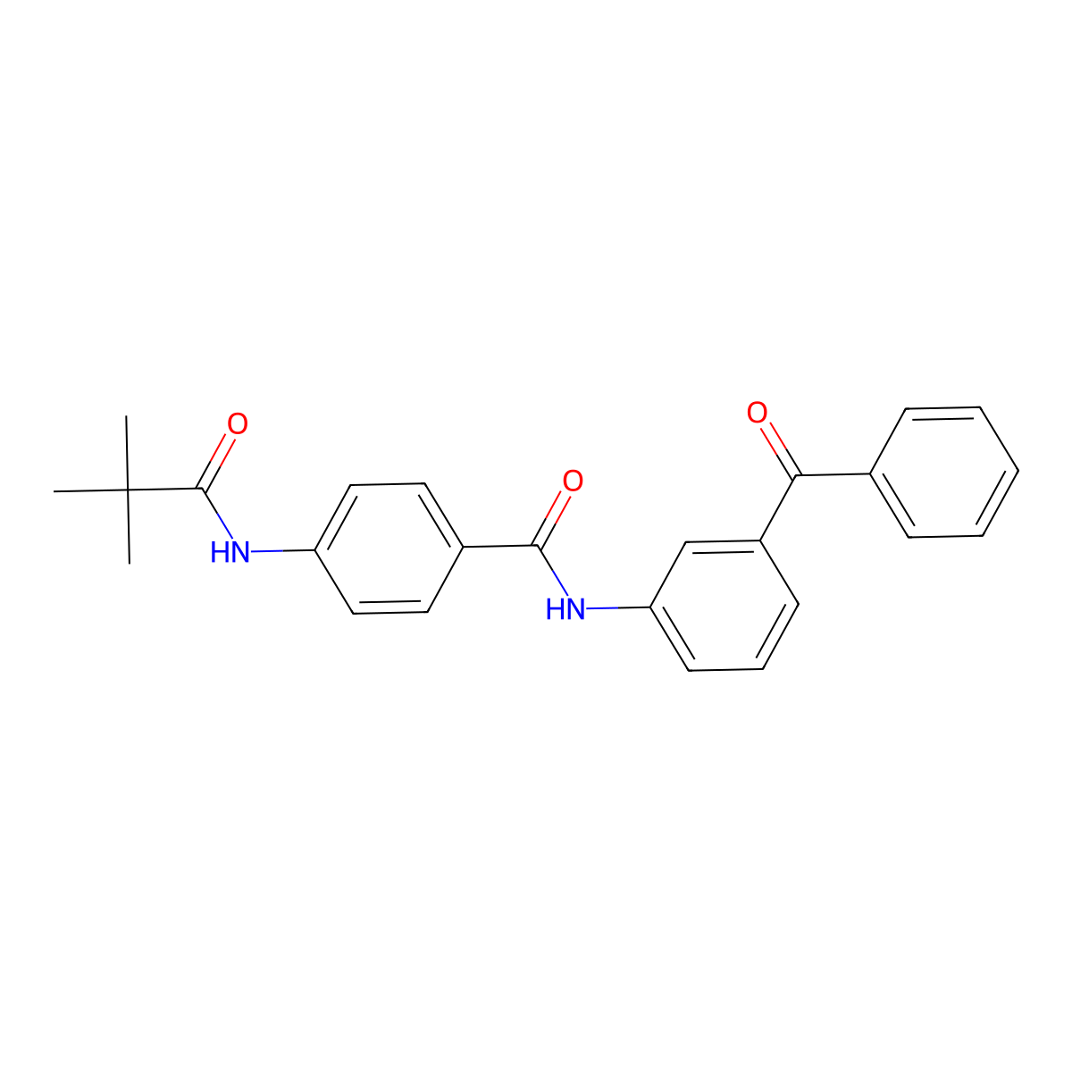 N-(3-benzoylphenyl)-4-(2,2-dimethylpropanoylamino)benzamide molecular structure, CAS 352217-21-1