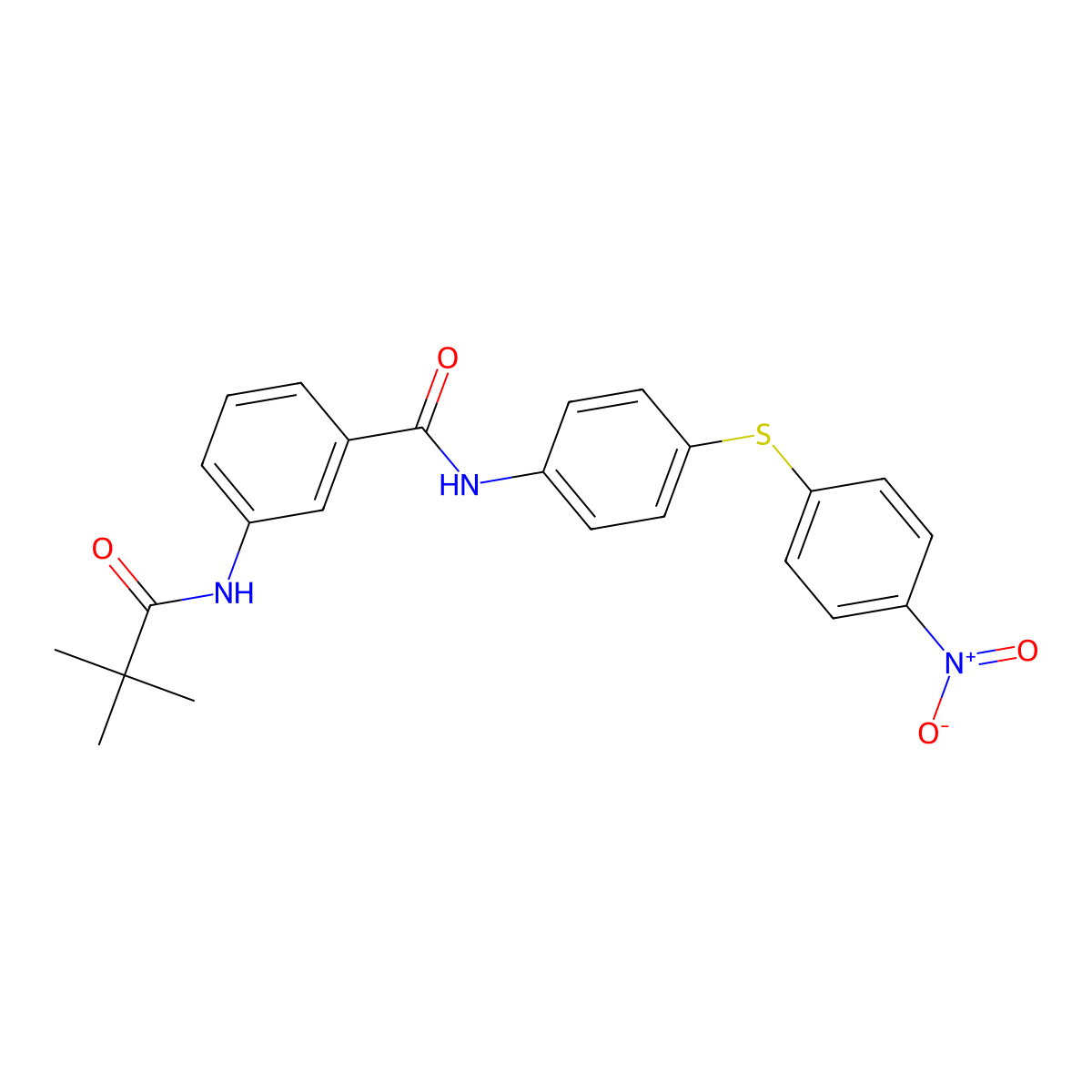 3-(2,2-dimethylpropanoylamino)-N-[4-(4-nitrophenyl)sulfanylphenyl]benzamide molecular structure, CAS 352217-43-7
