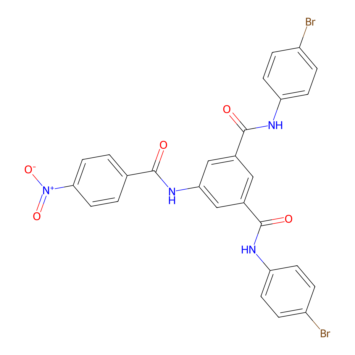 1-N,3-N-bis(4-bromophenyl)-5-[(4-nitrobenzoyl)amino]benzene-1,3-dicarboxamide molecular structure, CAS 352217-54-0